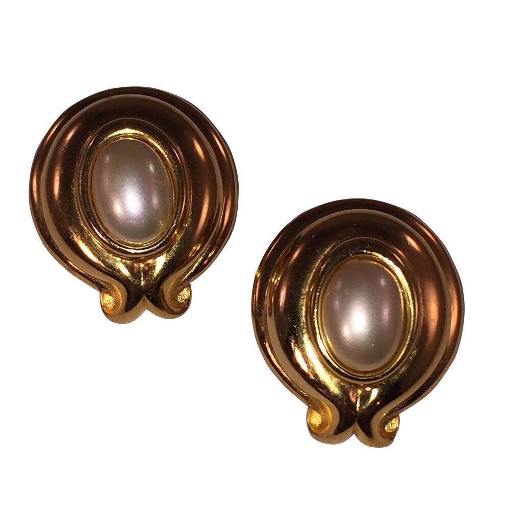 Fendi Large Fendi Earrings with Simulated Pearl Cabochons Size ONE SIZE - 4 Thumbnail