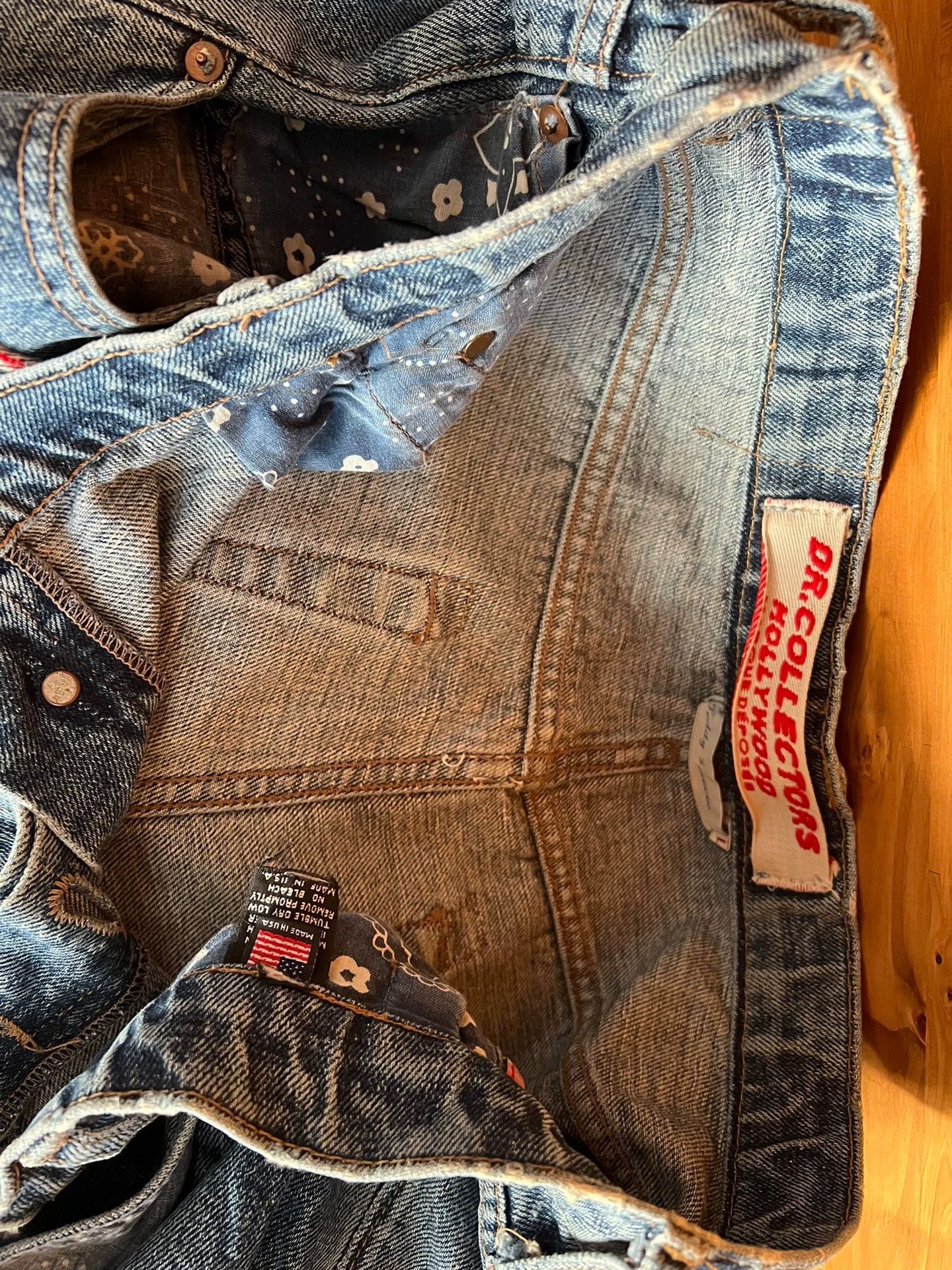 Indigo dr.collectors indigo hand dyed loose fit L jeans USA 2yr Size US 32 / EU 48 - 9 Thumbnail