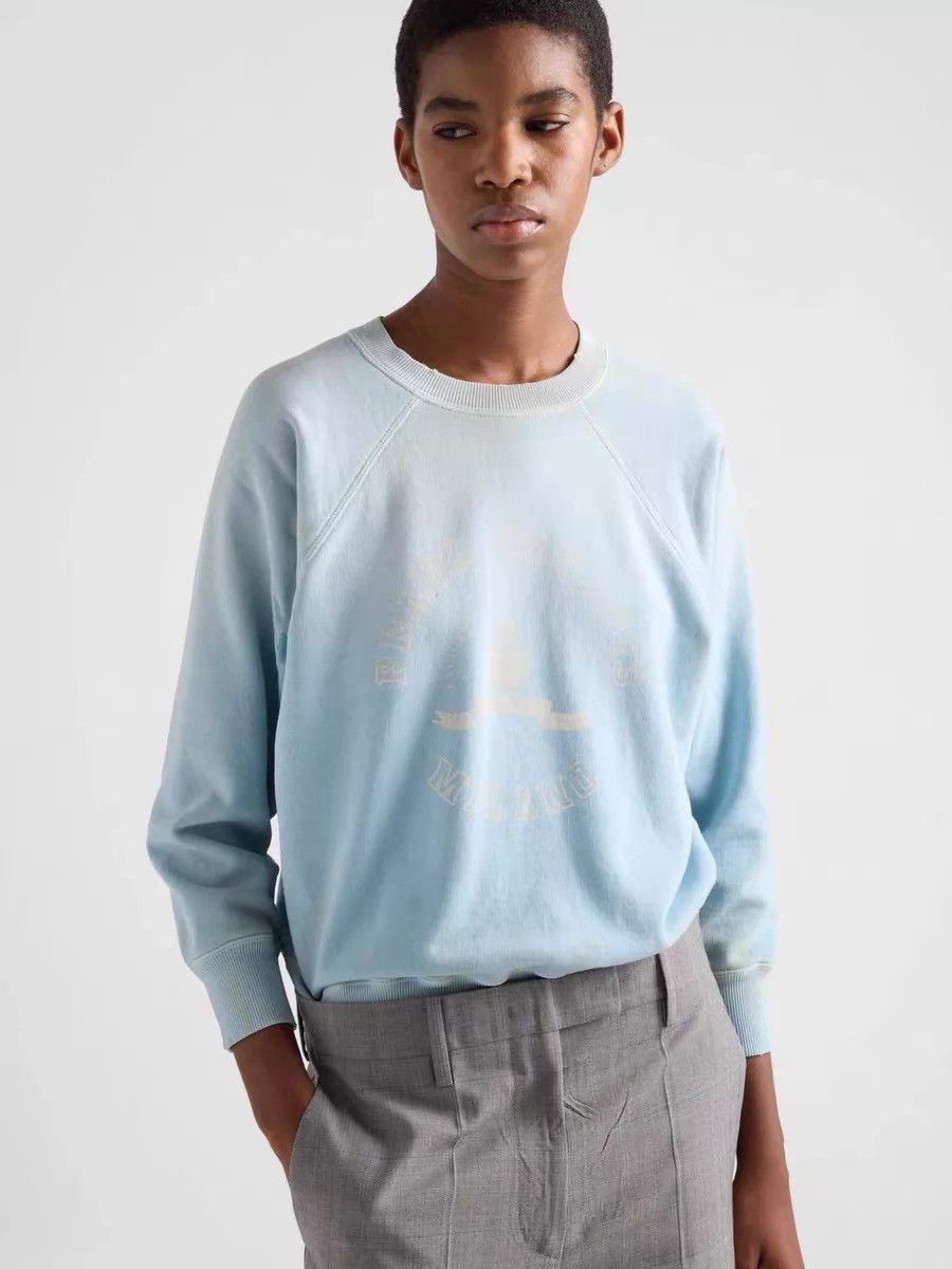 Prada Prada Distressed Logo Sweatshirt S Size S / US 4 / IT 40 - 8 Thumbnail