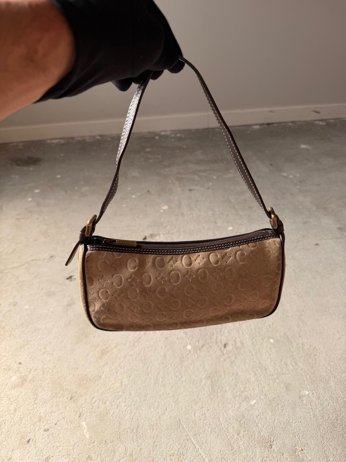 Celine Celine Macadam Suede Shoulder Bag Beige/Brown Size ONE SIZE - 6 Thumbnail