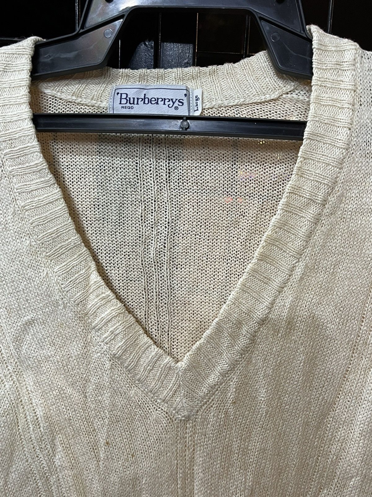Burberry × Vintage Vintage Burberrys sweater knitwear v neck Size US L / EU 52-54 / 3 - 3 Thumbnail
