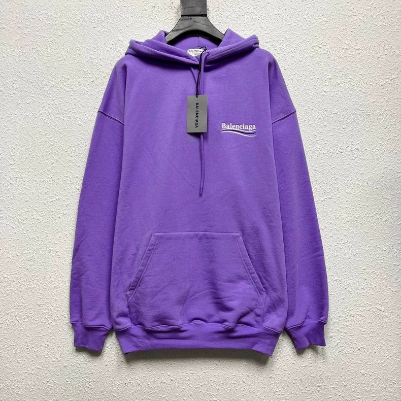 Balenciaga Balenciaga Wave Cola Taro Purple Embroidered Washed Hoodie Size US M / EU 48-50 / 2 - 1 Thumbnail
