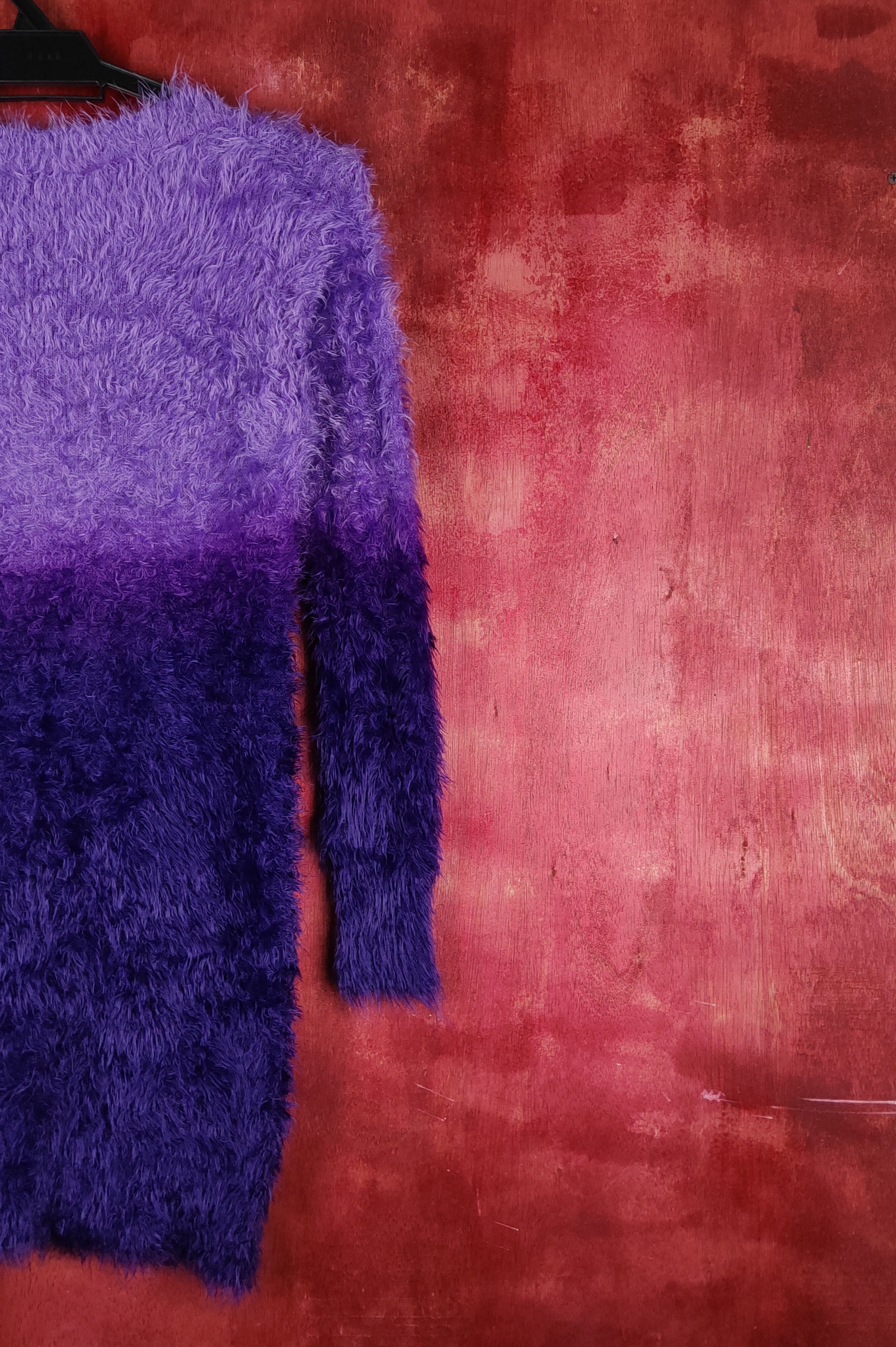 Homespun Knitwear × Japanese Brand Japanese Brand Purple Shag Shaggy Fur Mohair Knitwear #S1950 Size S / US 4 / IT 40 - 9 Thumbnail