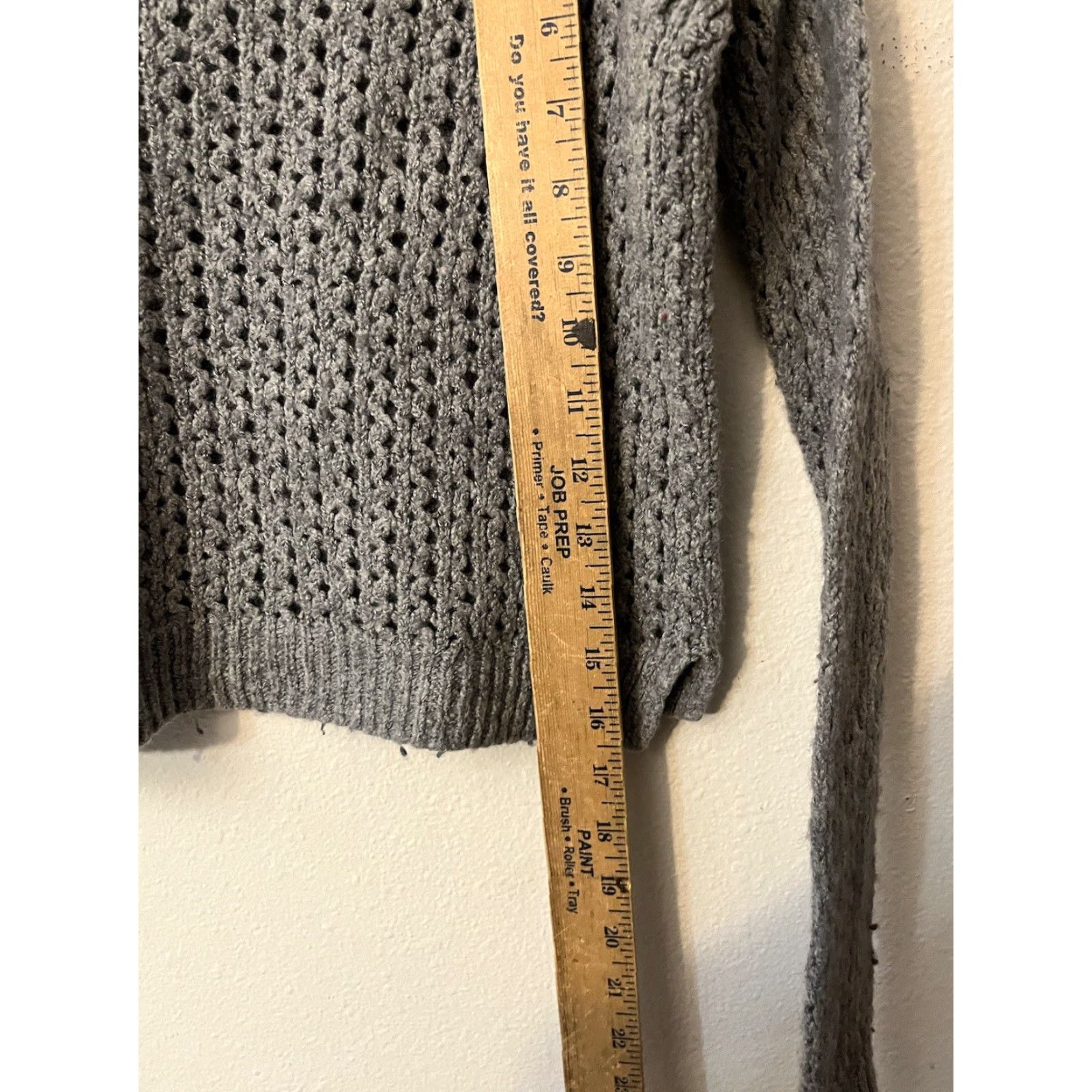 Abercrombie & Fitch Abercrombie & Fitch Gray Crochet Women Sweater L Open-Knit 3/4 Sleeve Round Neck Pullover Casual Beach Preppy Vintage: No Womens Size L / US 10 / IT 46 - 4 Thumbnail