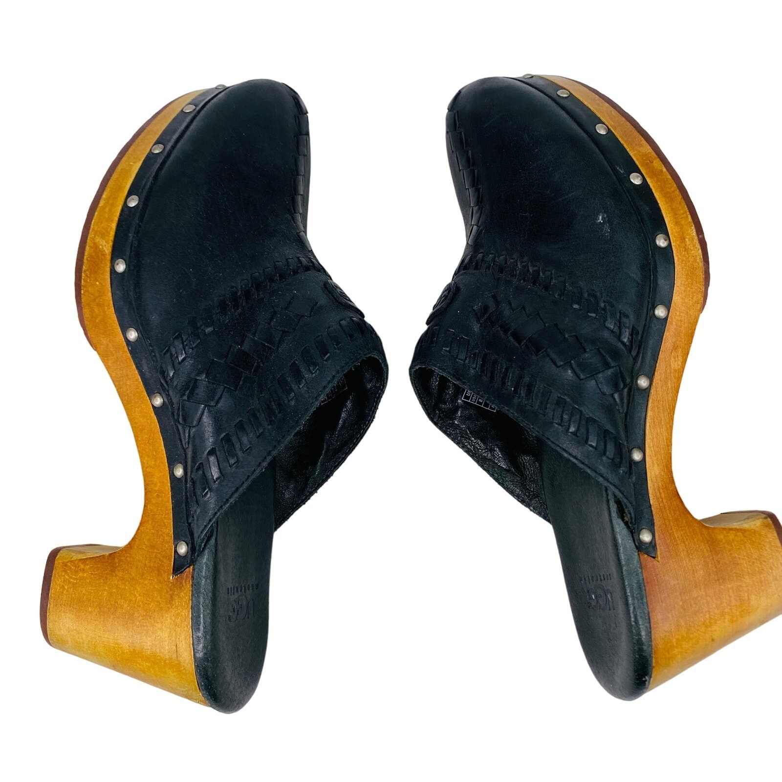 Other Ugg Australia Vivica Woven Black Leather Clogs 8 Studs Size US 8 / IT 38 - 9 Thumbnail