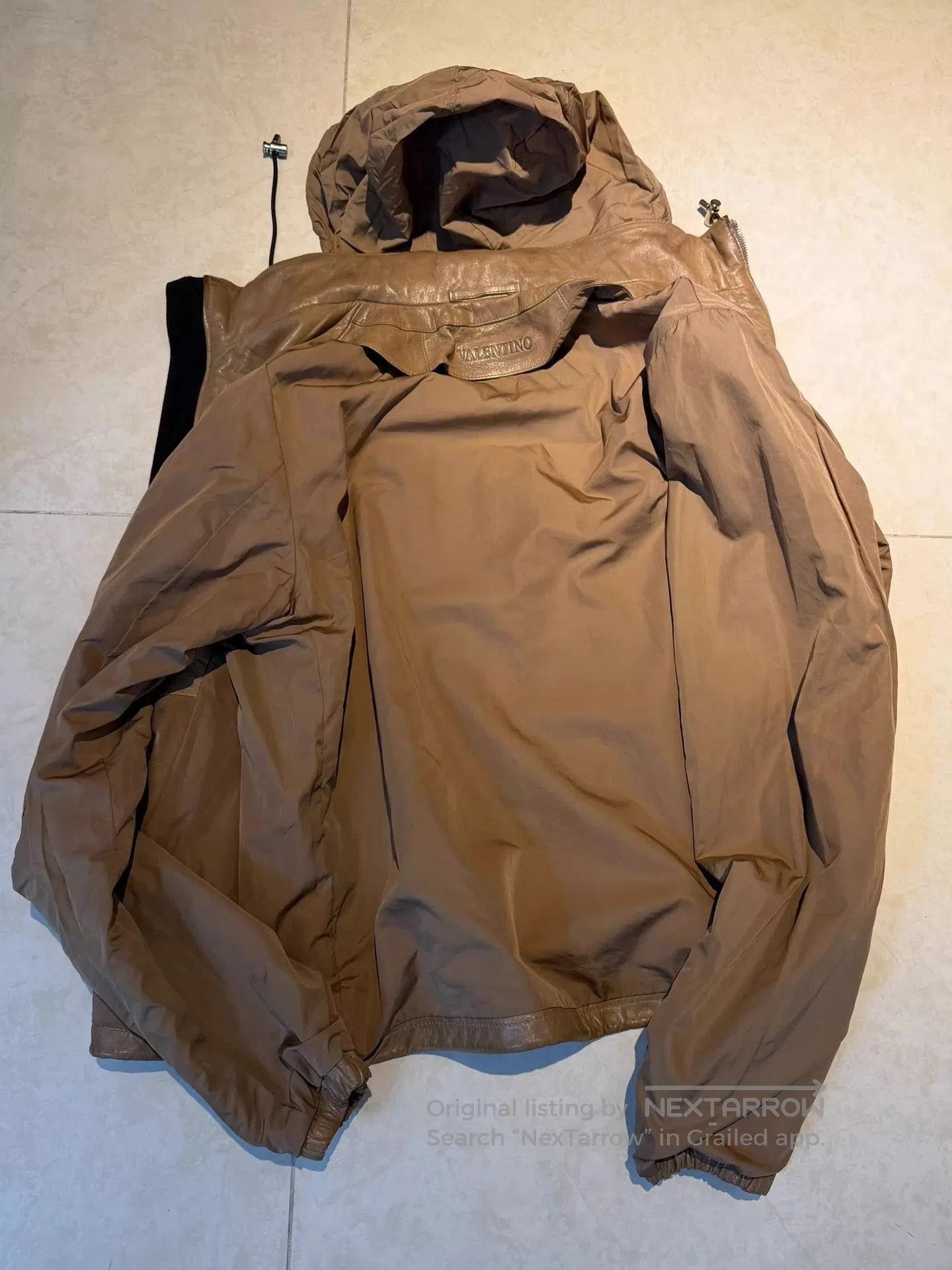 Valentino Beige Leather Jacket with Removable Hood. Size US M / EU 48-50 / 2 - 7 Thumbnail
