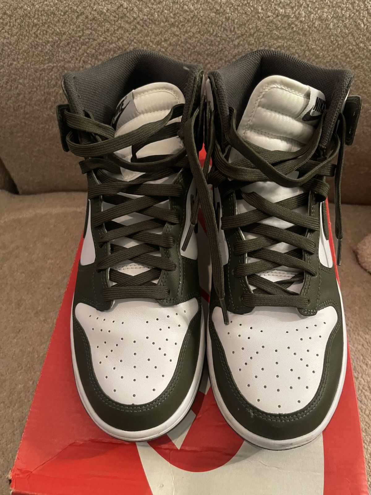 Nike Nike Dunk Hi Retro ‘White/Cargo Khaki’ Size US 8.5 / EU 41-42 - 1 Thumbnail