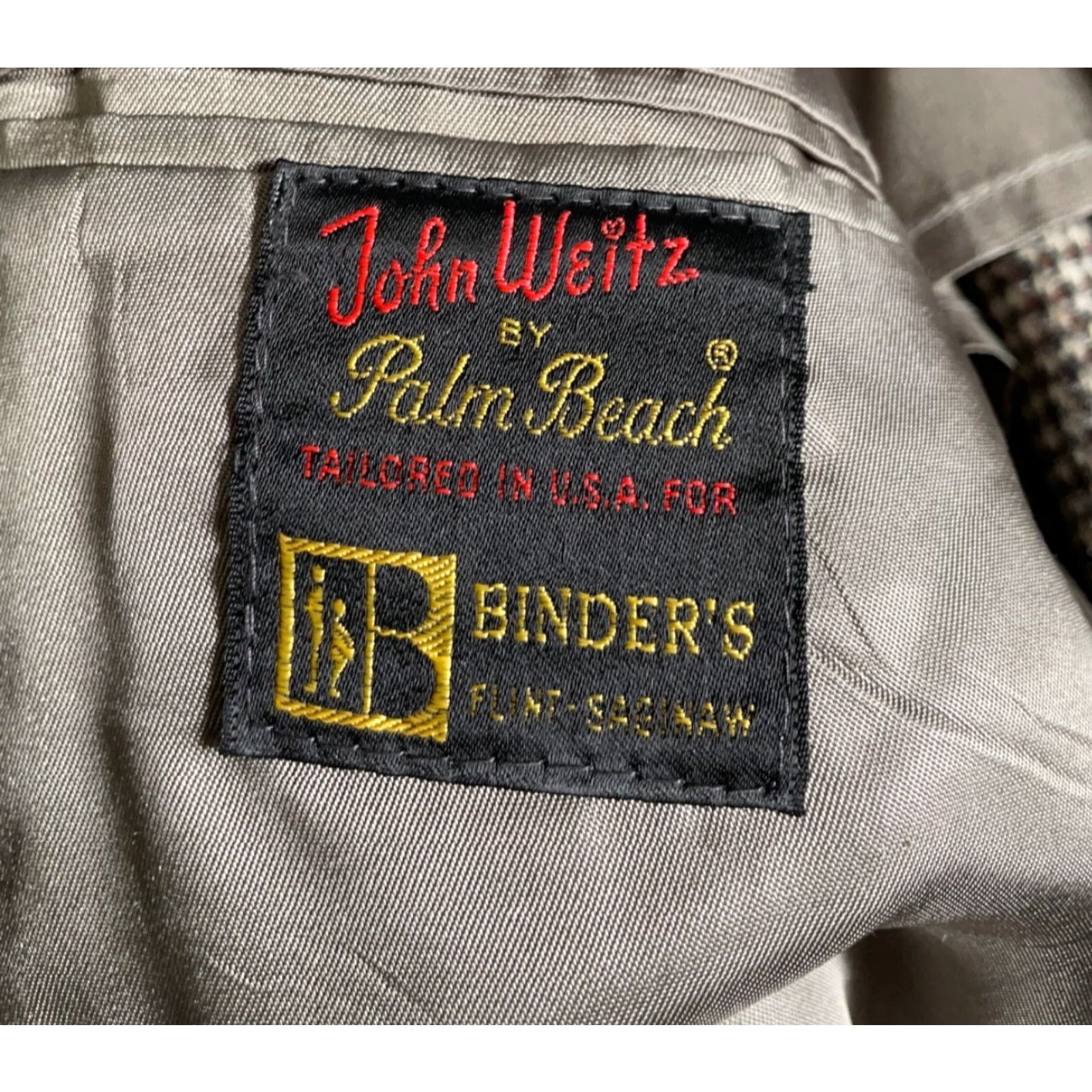 Vintage VINTAGE John Weitz Blazer Wool Tweed Gray 46R Notch Collar Three-Button Sleeves Faux Suede Elbow Patches Single-Vented Regular Mens Size 46R - 3 Thumbnail