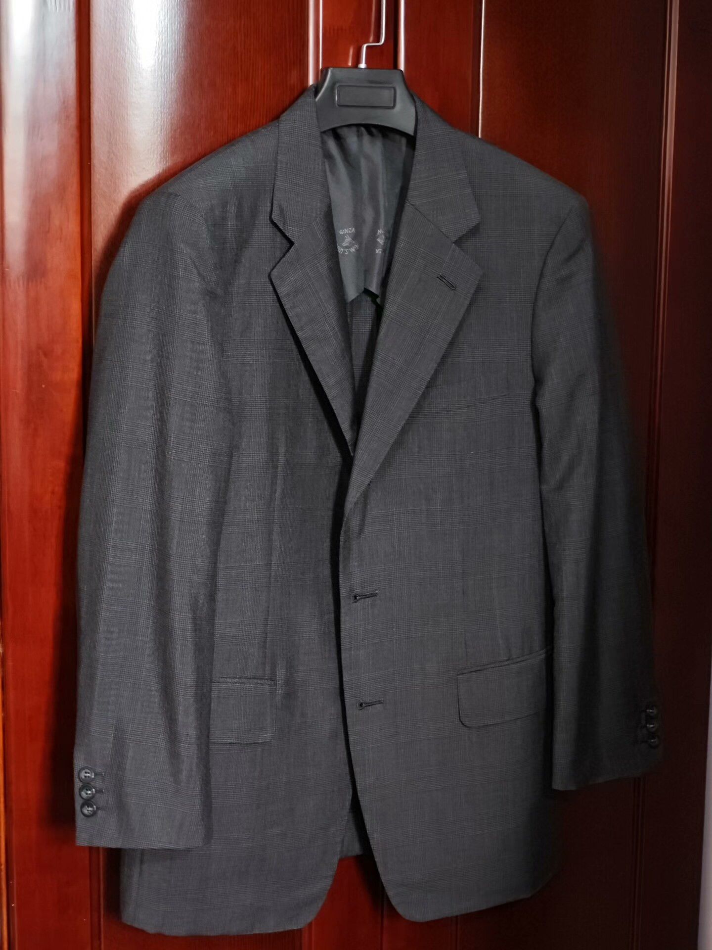 Custom Gray Glen Check Suit Jacket