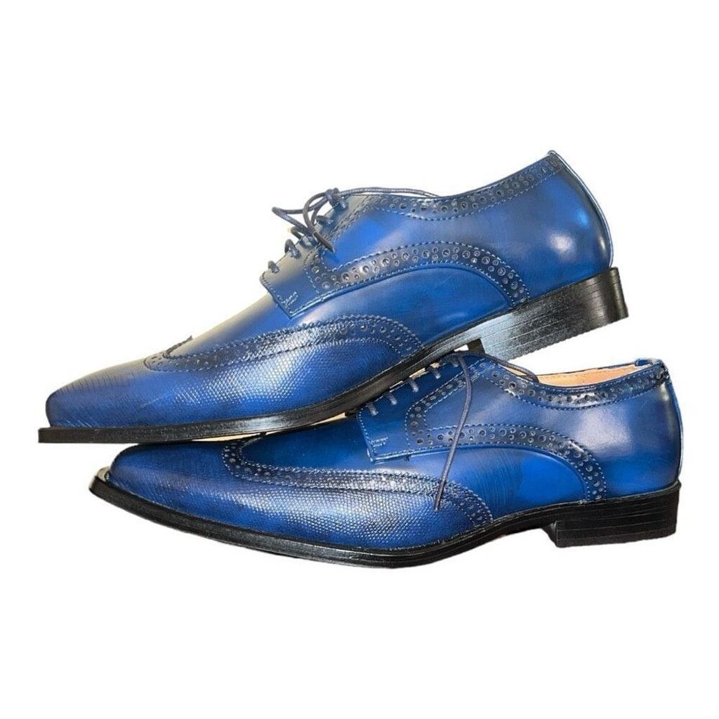 Other Antonio Cerrelli Navy Blue Lizard Print Vegan Leather Size US 10 / EU 43 - 3 Thumbnail