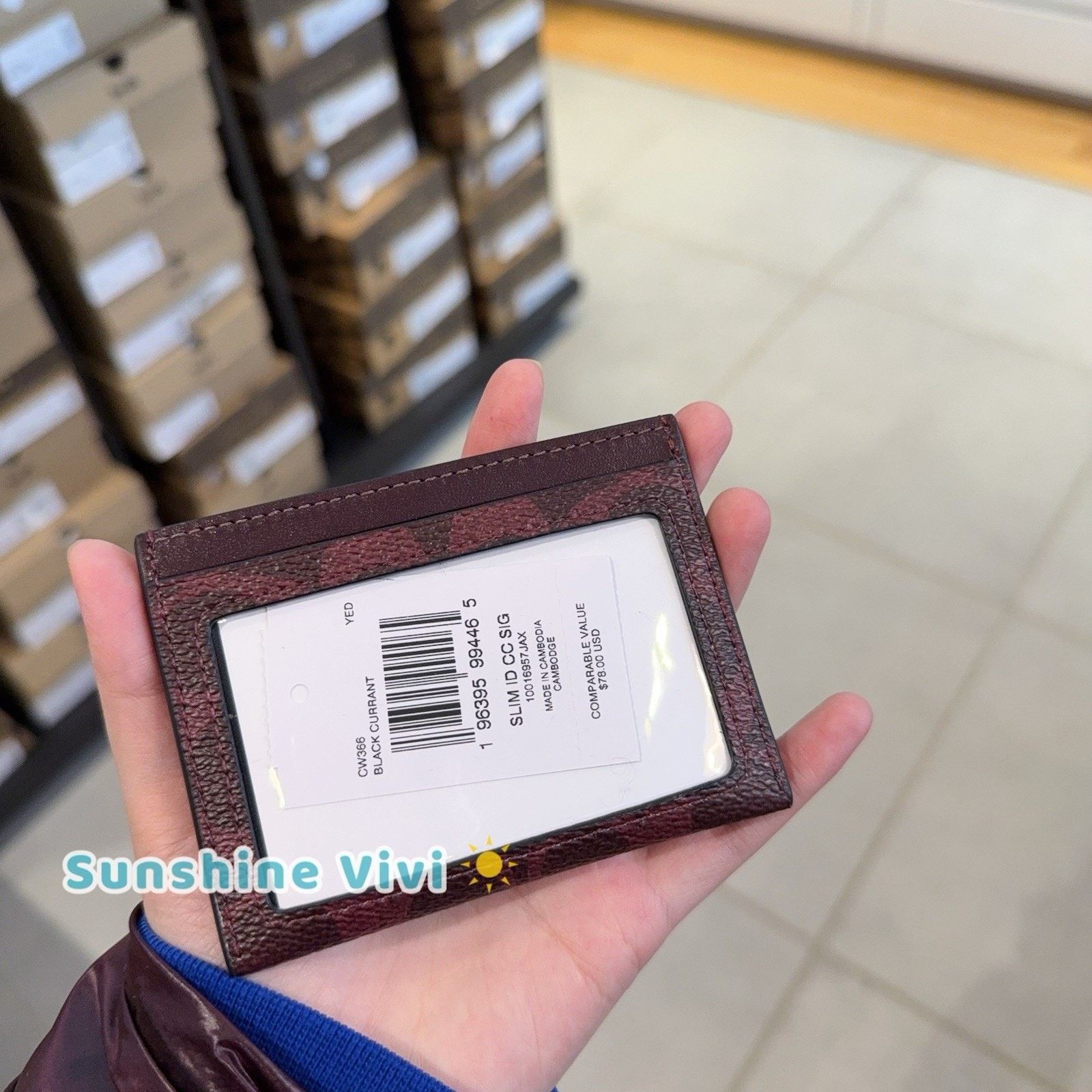 Coach NWT Coach Slim Id Card Case CW366 BLACK CURRANT Size ONE SIZE - 3 Thumbnail