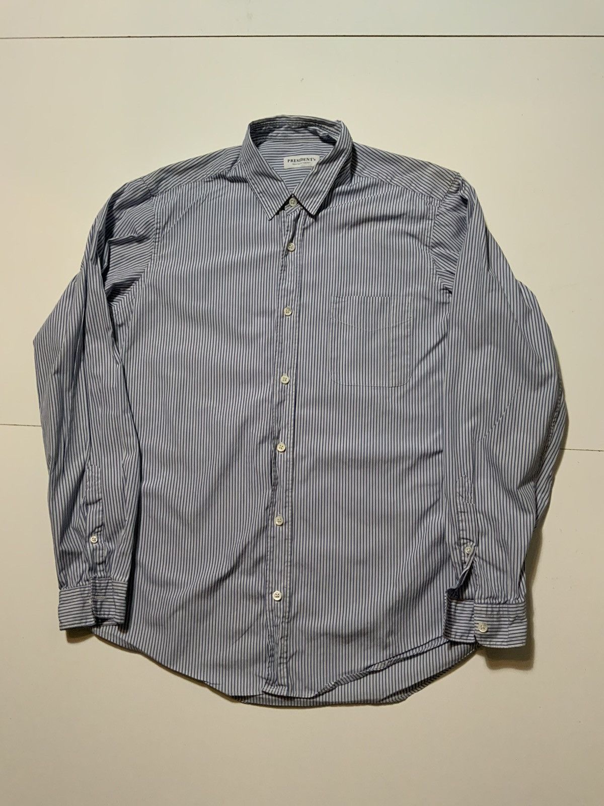 President's $349 Presidents P’s Giza Cotton Popeline Stick Striped Shirt Size US L / EU 52-54 / 3 - 1 Thumbnail