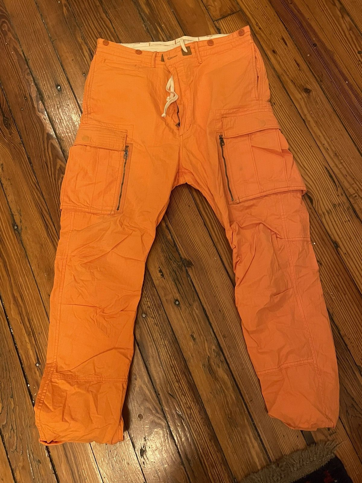 image of Rrl Ralph Lauren Rrl Orange Cargo Pants Ripstop, Men's (Size 33)