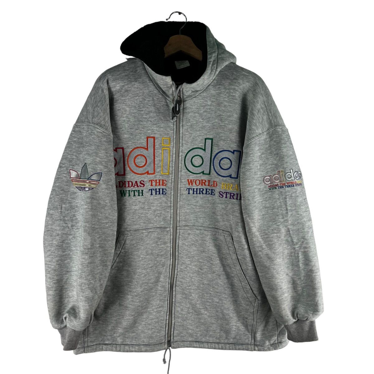Adidas 🔥VTG ADIDAS HOODIE JACKET BIG LOGO COLOUR BLOCK STREETWEAR Size US M / EU 48-50 / 2 - 1 Thumbnail