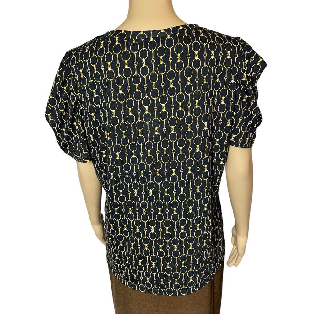 Ralph Lauren NWT New Ralph Lauren Navy Short Chain Print Top Size XL Size XL / US 12-14 / IT 48-50 - 3 Thumbnail