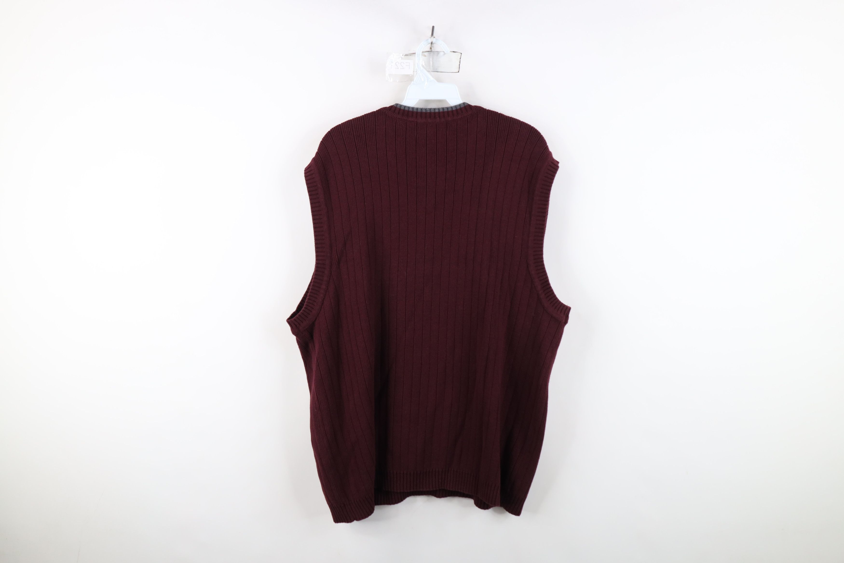 Vintage Vintage 90s Streetwear Blank Cotton Ribbed Knit Sweater Vest Size US L / EU 52-54 / 3 - 9 Thumbnail
