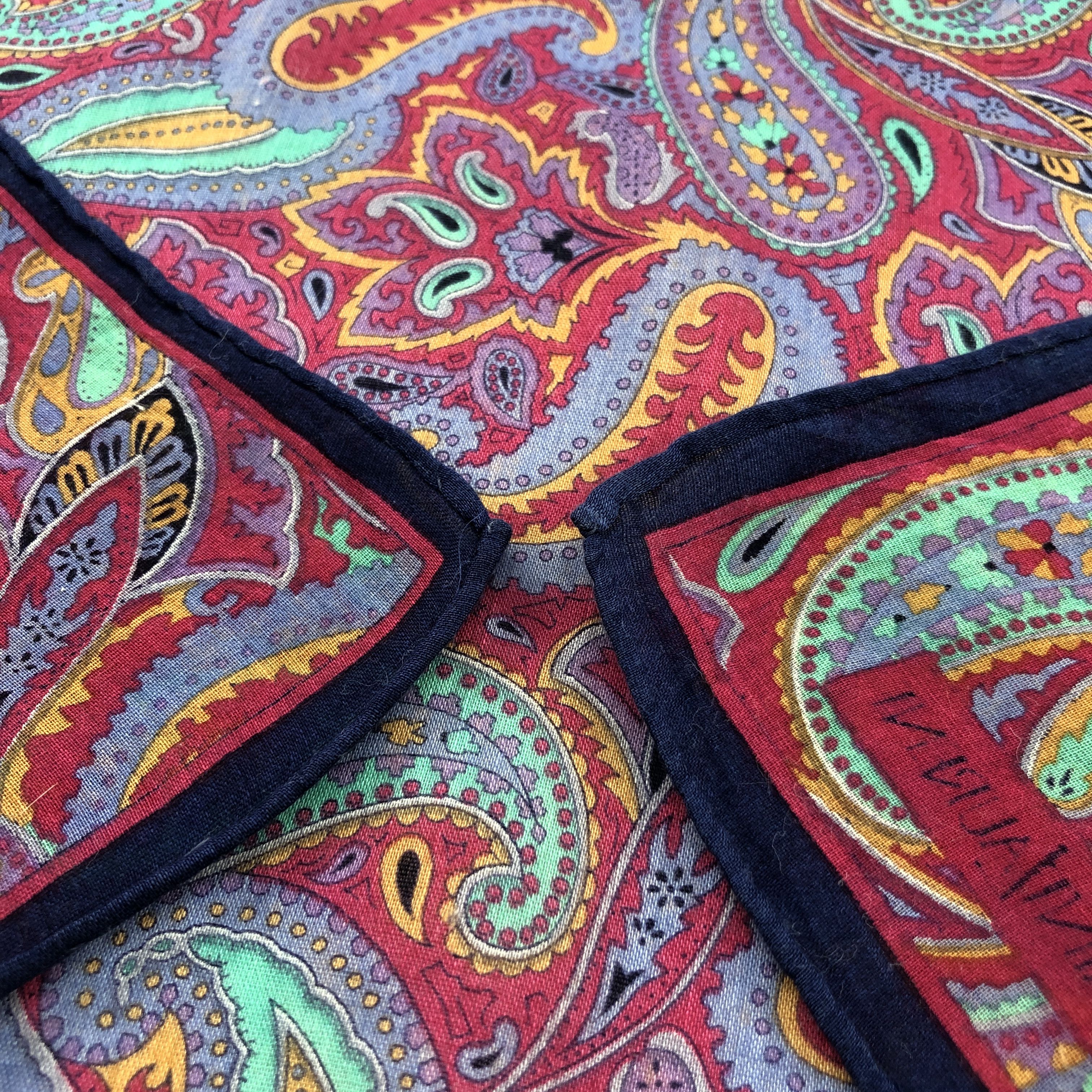 Yves Saint Laurent YSL Paisley Handkerchief Neckerchief Bandana H3064 Size ONE SIZE - 5 Thumbnail