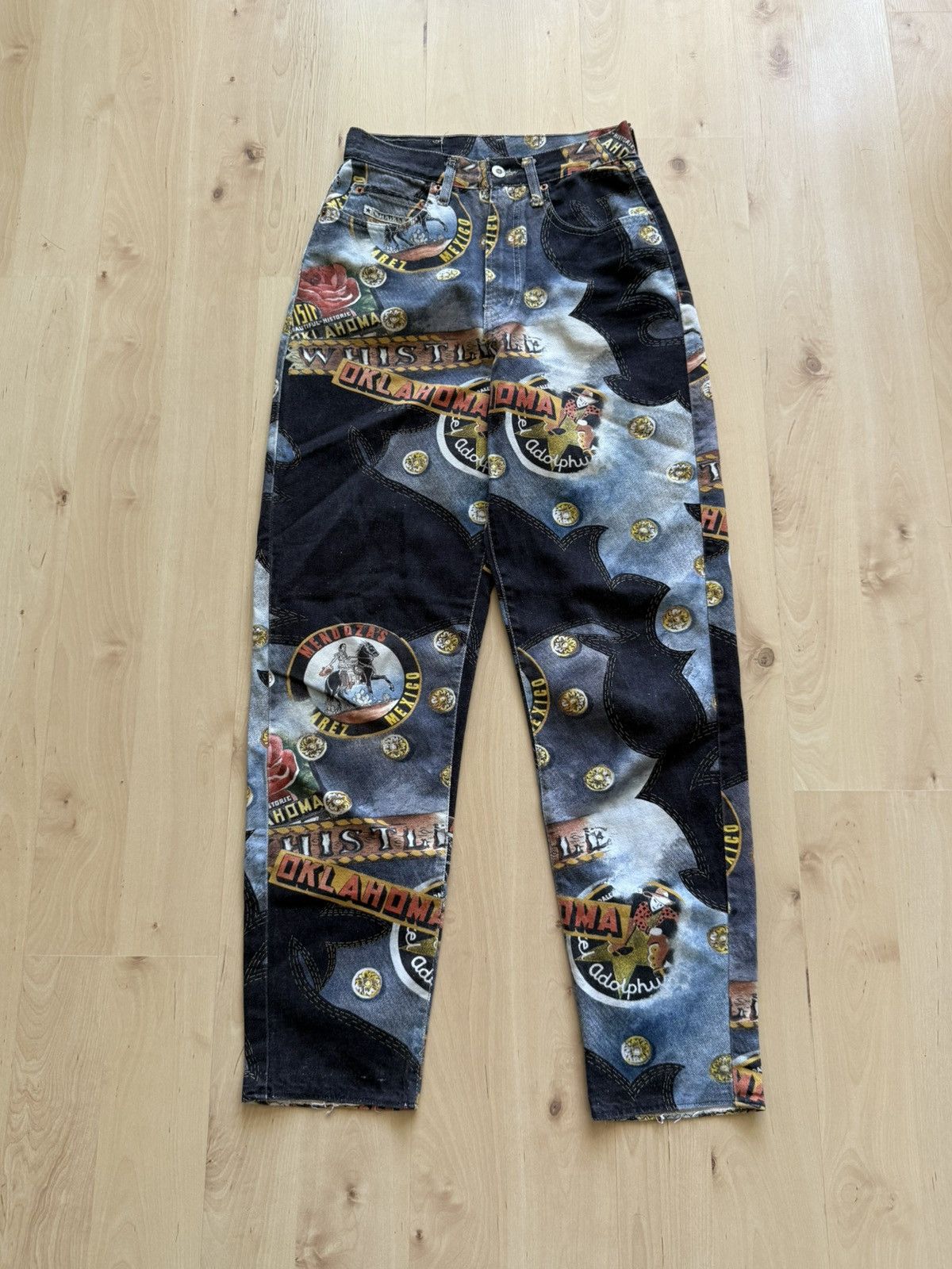 Vintage Chewan vintage full print baggy western oklahoma denim jeans Size US 28 / EU 44 - 1 Thumbnail