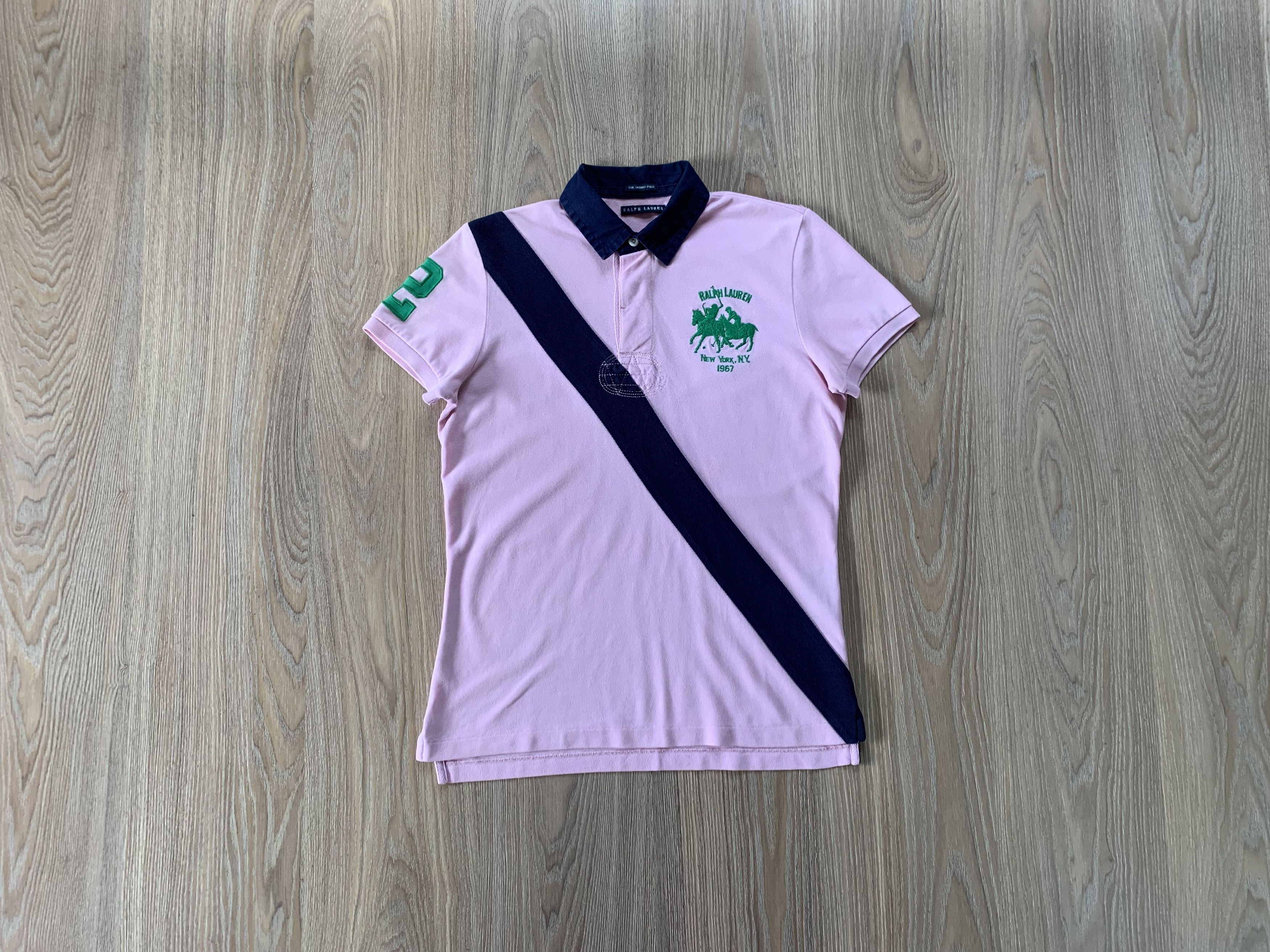 Polo Ralph Lauren × Ralph Lauren × Vintage Ralph Lauren Womens Vintage Skinny Polo T Shirt Size L / US 10 / IT 46 - 1 Thumbnail