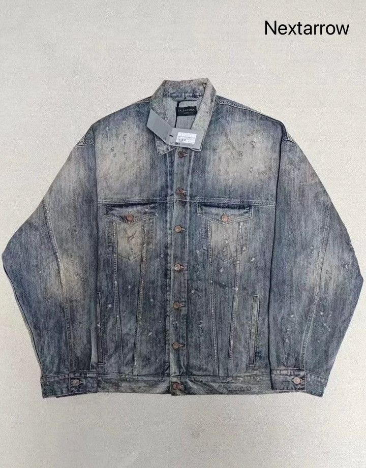 Balenciaga Balenciaga 23SS mud dyed denim jacket 2412-Nextarrow Size US M / EU 48-50 / 2 - 1 Thumbnail