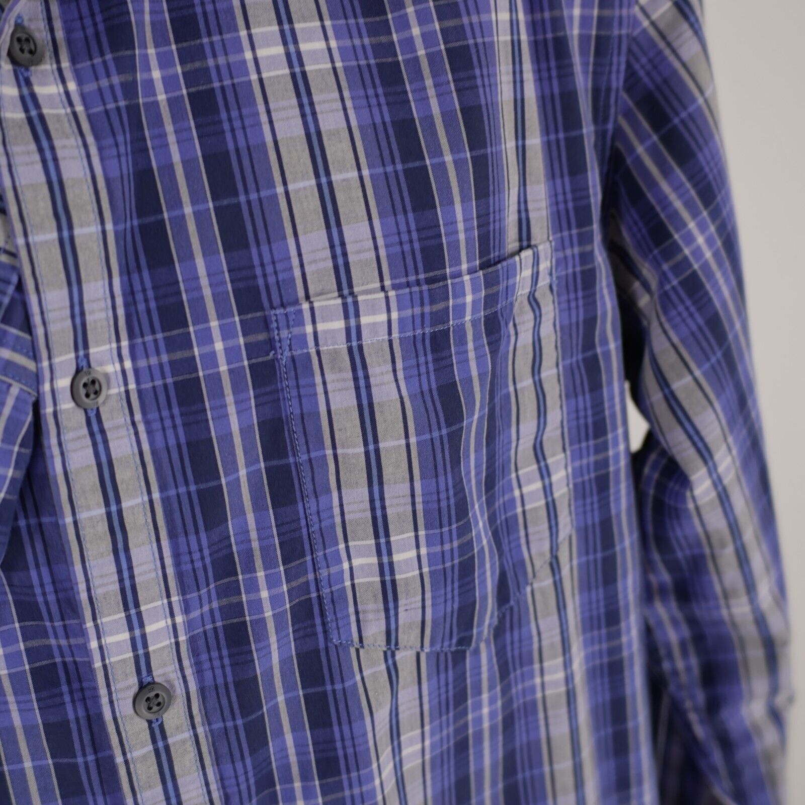 Banana Republic Banana Republic Blue Plaid Pocket Collared Button Down Large Size US L / EU 52-54 / 3 - 2 Thumbnail