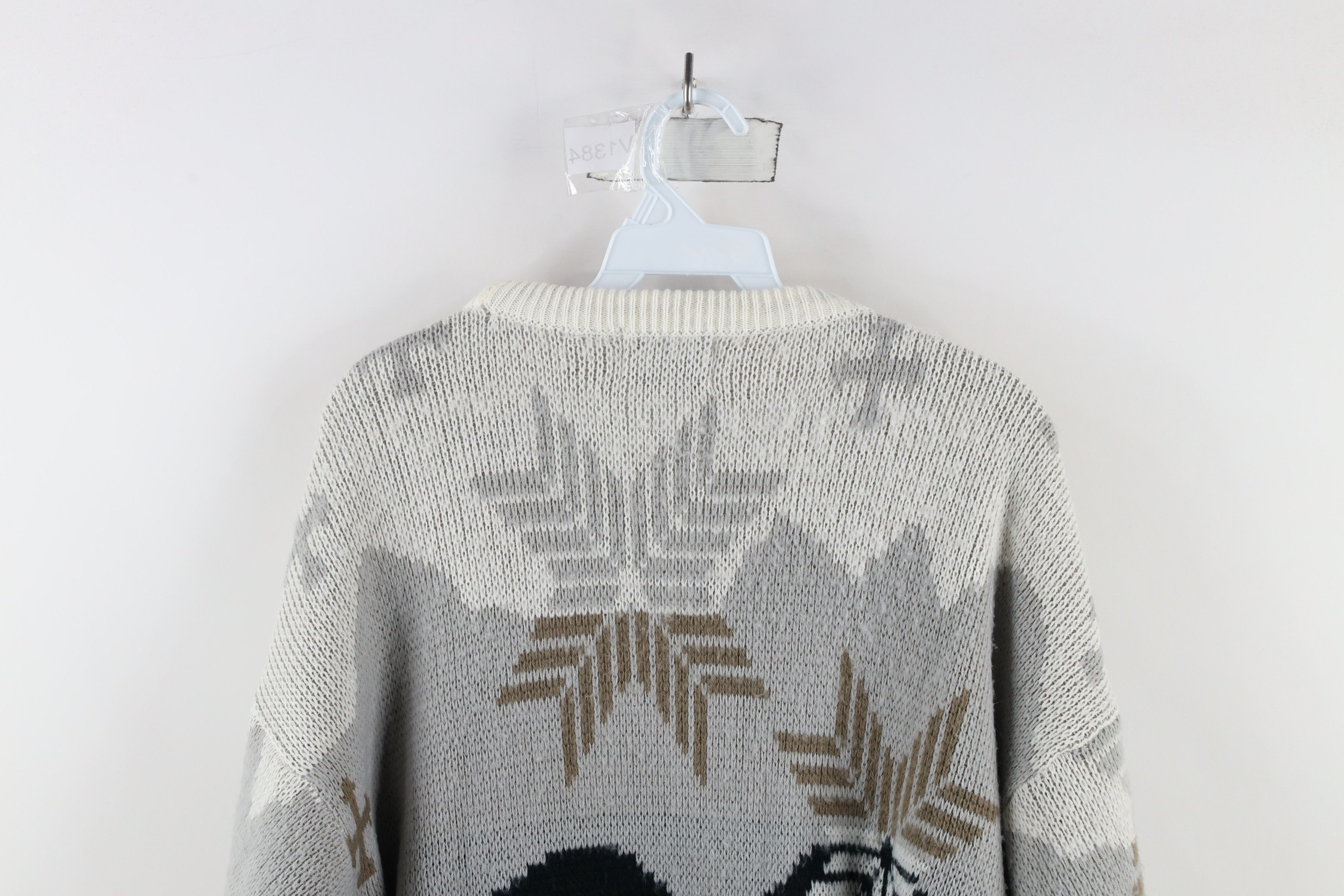 Vintage Vintage 90s Streetwear Snowflake Tree Knit Crewneck Sweater Size US L / EU 52-54 / 3 - 9 Thumbnail