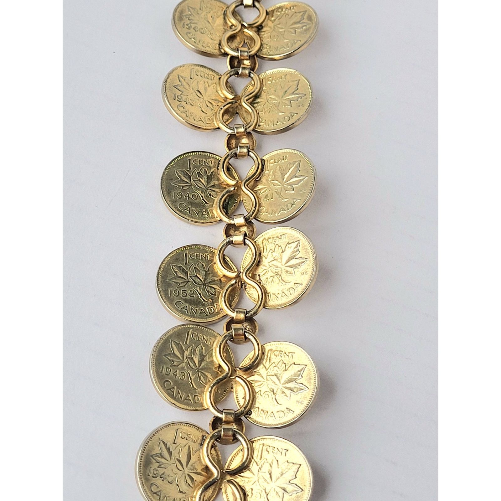 Other Canada Coin Charm Bracelet Vintage 1940s Gold Funky Chic Size ONE SIZE - 5 Thumbnail