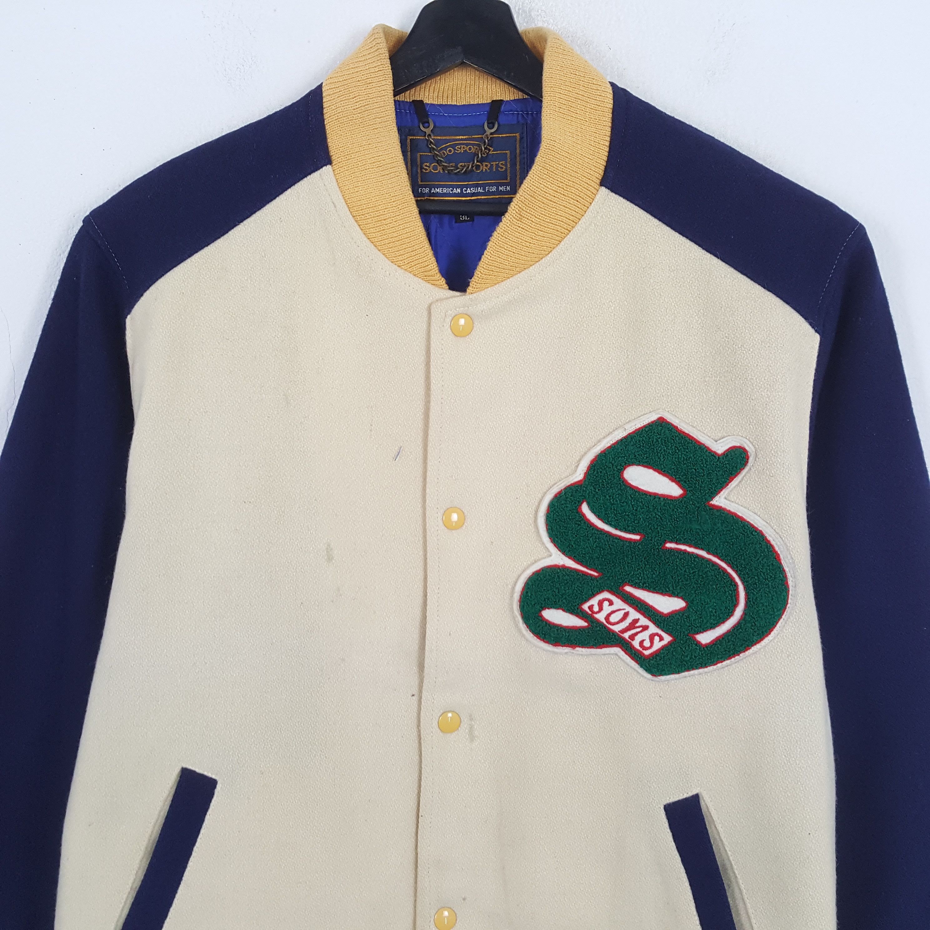&SONS × Vintage SONS SPORT Custom Skulls Art Varsity Jacket Size US XL / EU 56 / 4 - 4 Thumbnail