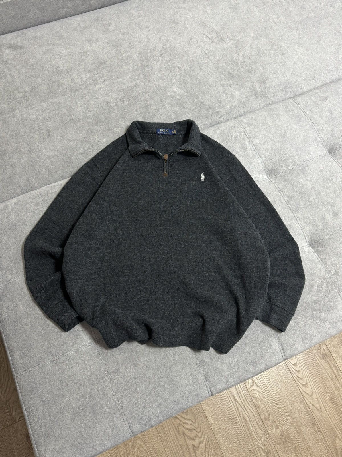 Polo Ralph Lauren × Vintage Vintage Polo Ralph Lauren 1/3 zip classic gray sweatshirt Size US XXL / EU 58 / 5 - 1 Thumbnail