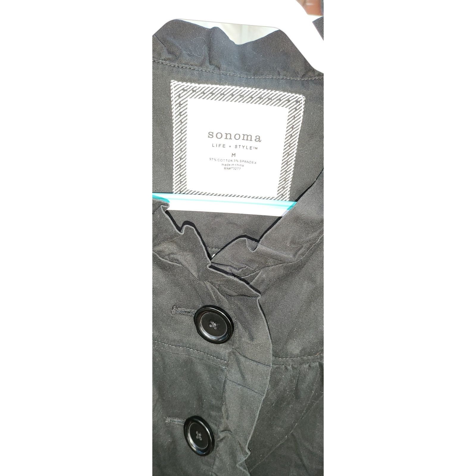 Sonoma Sonoma Black Cotton Button Jacket Size Medium Size M / US 6-8 / IT 42-44 - 3 Thumbnail