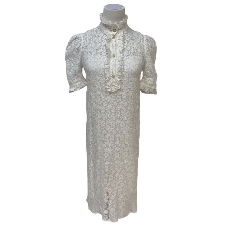 Gucci Gucci White Lace Buttoned Midi Dress Size 38 Size XS / US 0-2 / IT 36-38 - 1 Thumbnail