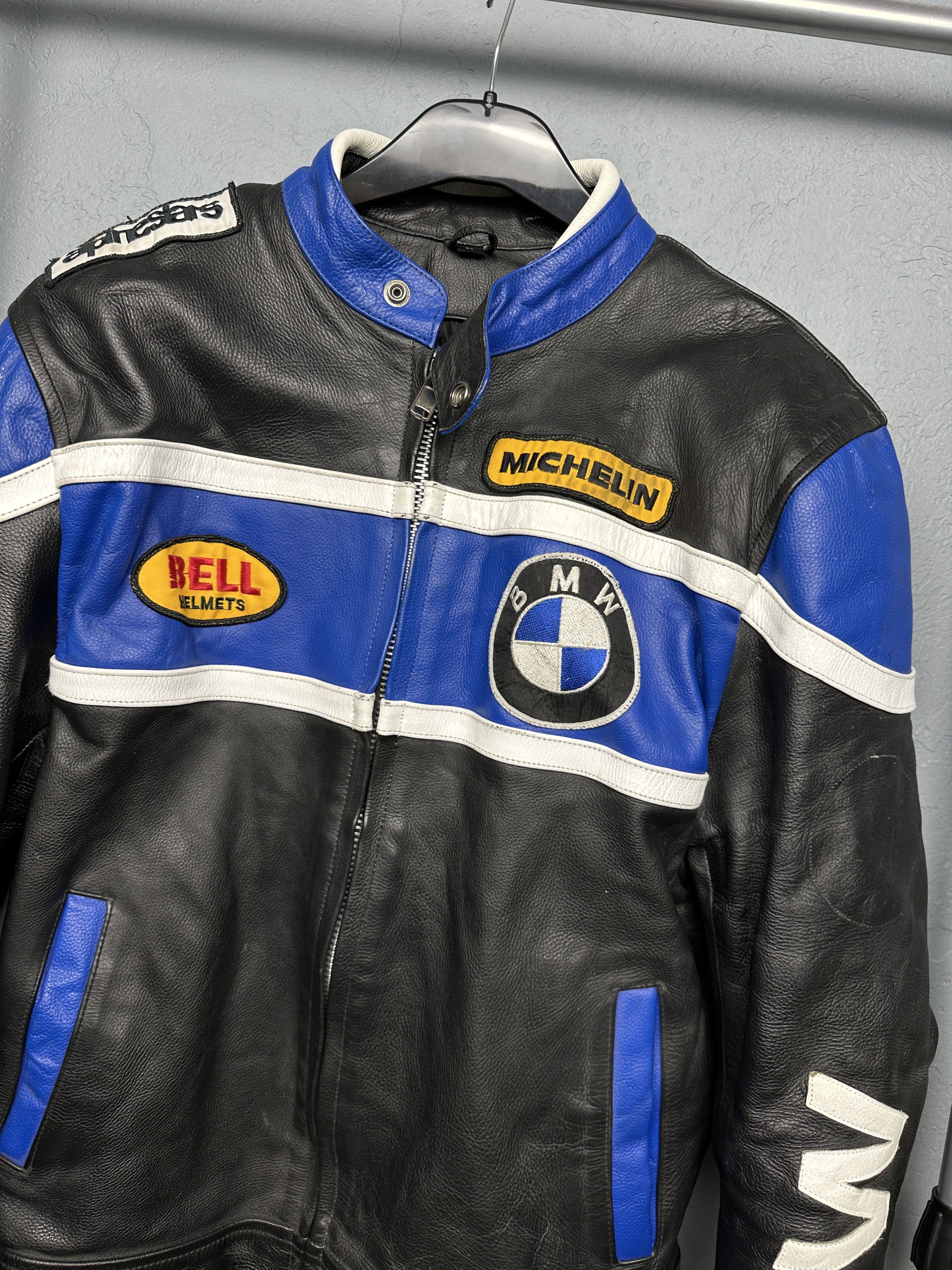 BMW BMW 90s Vintage Mens Motorcycle Leather Jacket Size US L / EU 52-54 / 3 - 2 Thumbnail