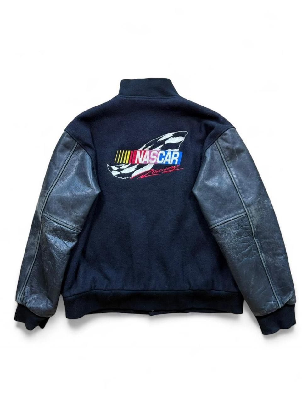 NASCAR Vintage NASCAR Racing Leather & Wool Varsity Jacket Size US L / EU 52-54 / 3 - 1 Thumbnail