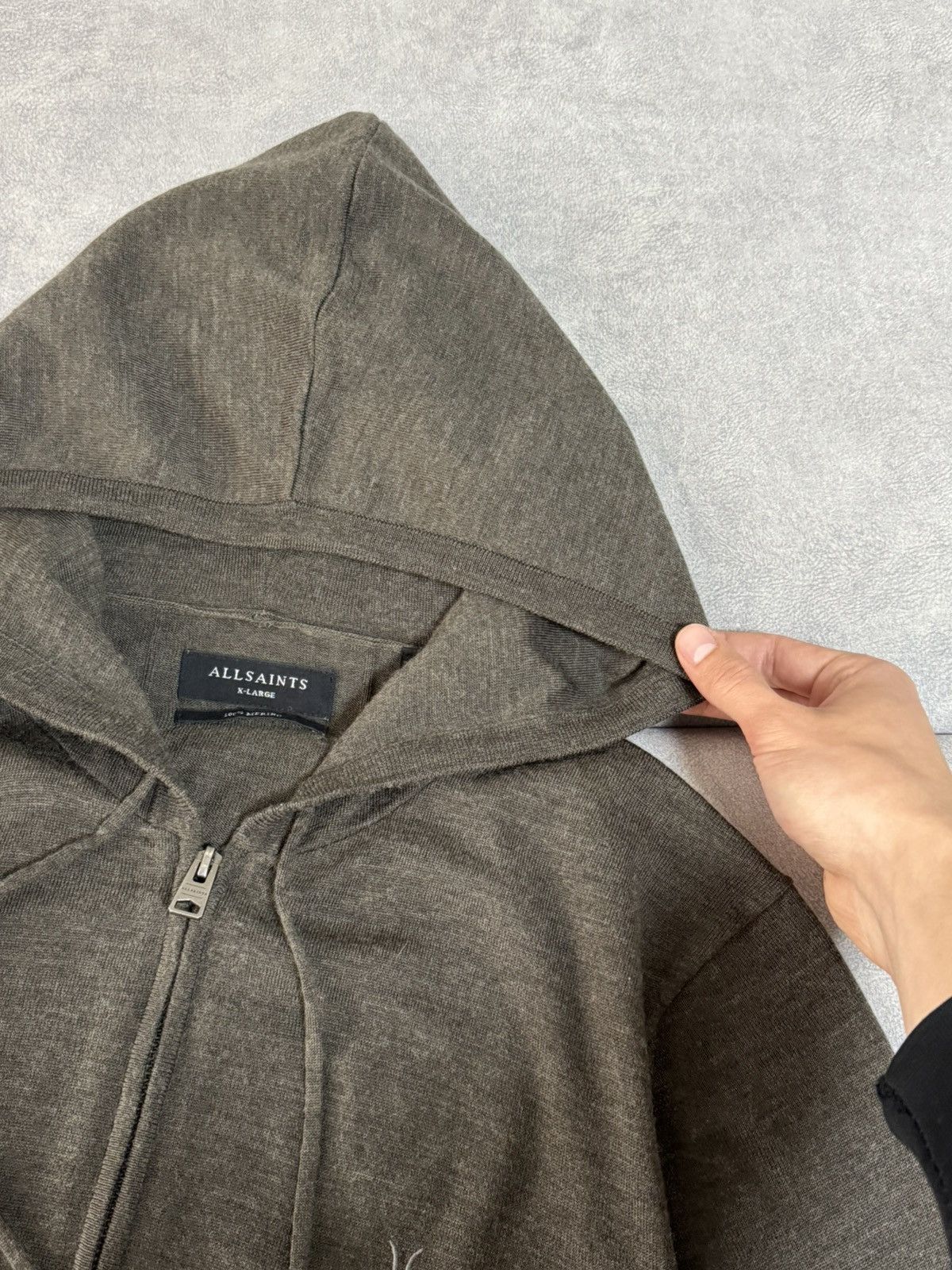 Allsaints × Vintage Vintage Allsaints wool green military zip hoodie size XL Size US XL / EU 56 / 4 - 8 Thumbnail