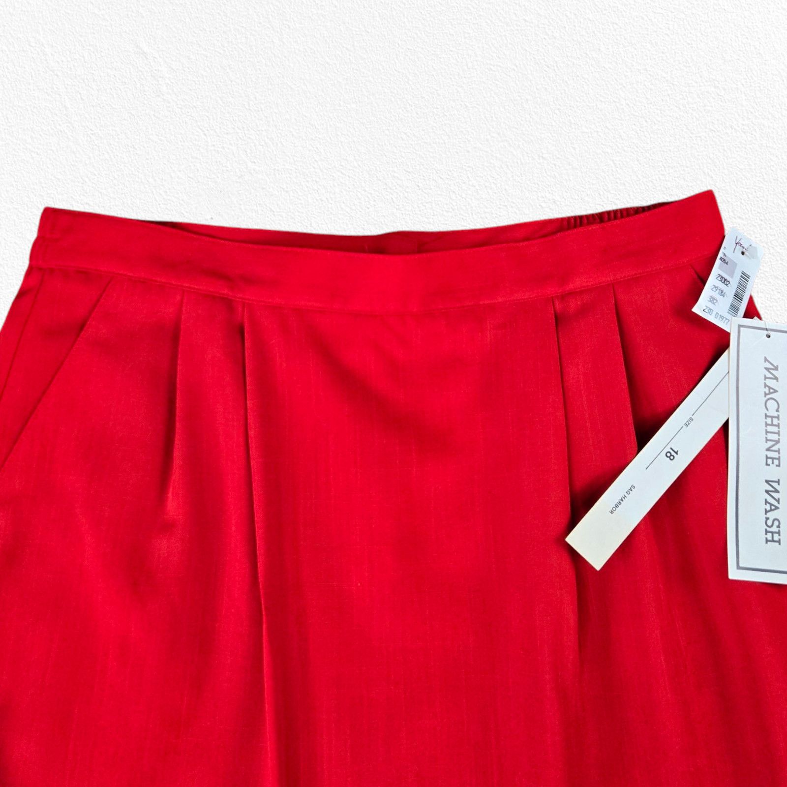 Vintage Vintage Red Pleated Front Career Skirt Size 14 Size 36" / US 14 / IT 50 - 3 Thumbnail