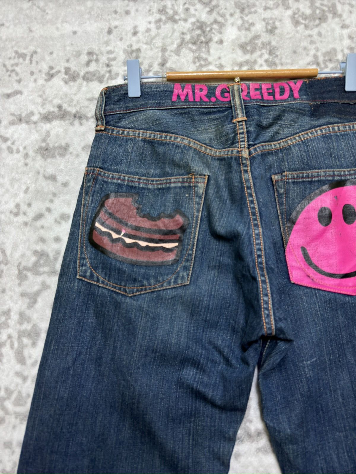 Hysteric Glamour Vintage Mr. Greedy Daicock Distressed Graphic Denim Jeans Size US 30 / EU 46 - 8 Thumbnail