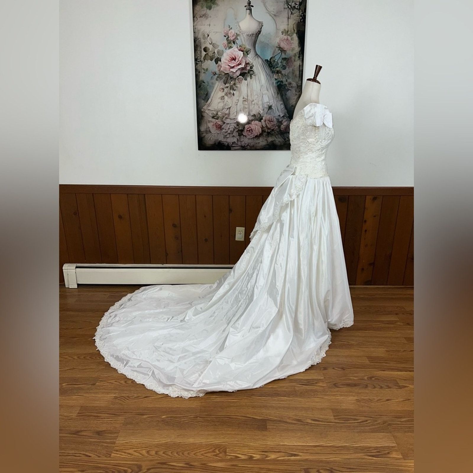 Vintage Gorgeous Vintage 1980s Taffeta Wedding Gown! Size M / US 6-8 / IT 42-44 - 4 Thumbnail