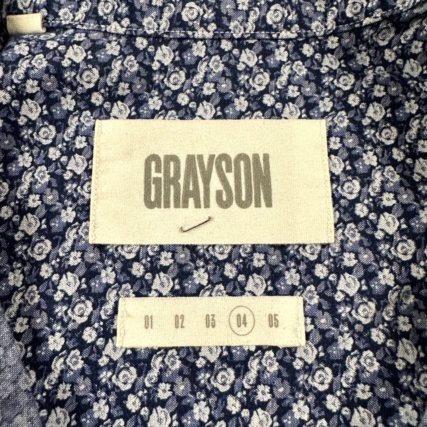Vintage Grayson Hero Shirt Women's 04 Blue Floral Button Down Long Sleeve Top Casual Size S / US 4 / IT 40 - 3 Thumbnail