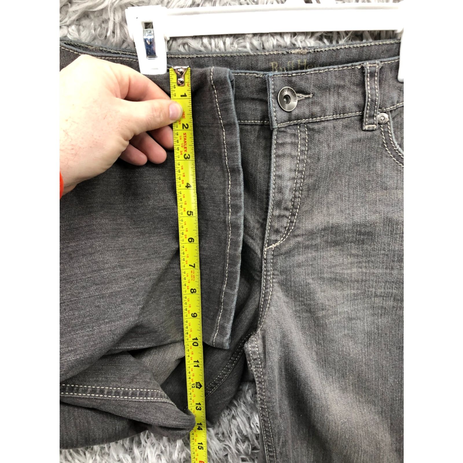 Denime Ruff Hewn Jeans Size 8 Womens Mid Rise Dark Wash Gray Denim Size 30" / US 8 / IT 44 - 4 Thumbnail