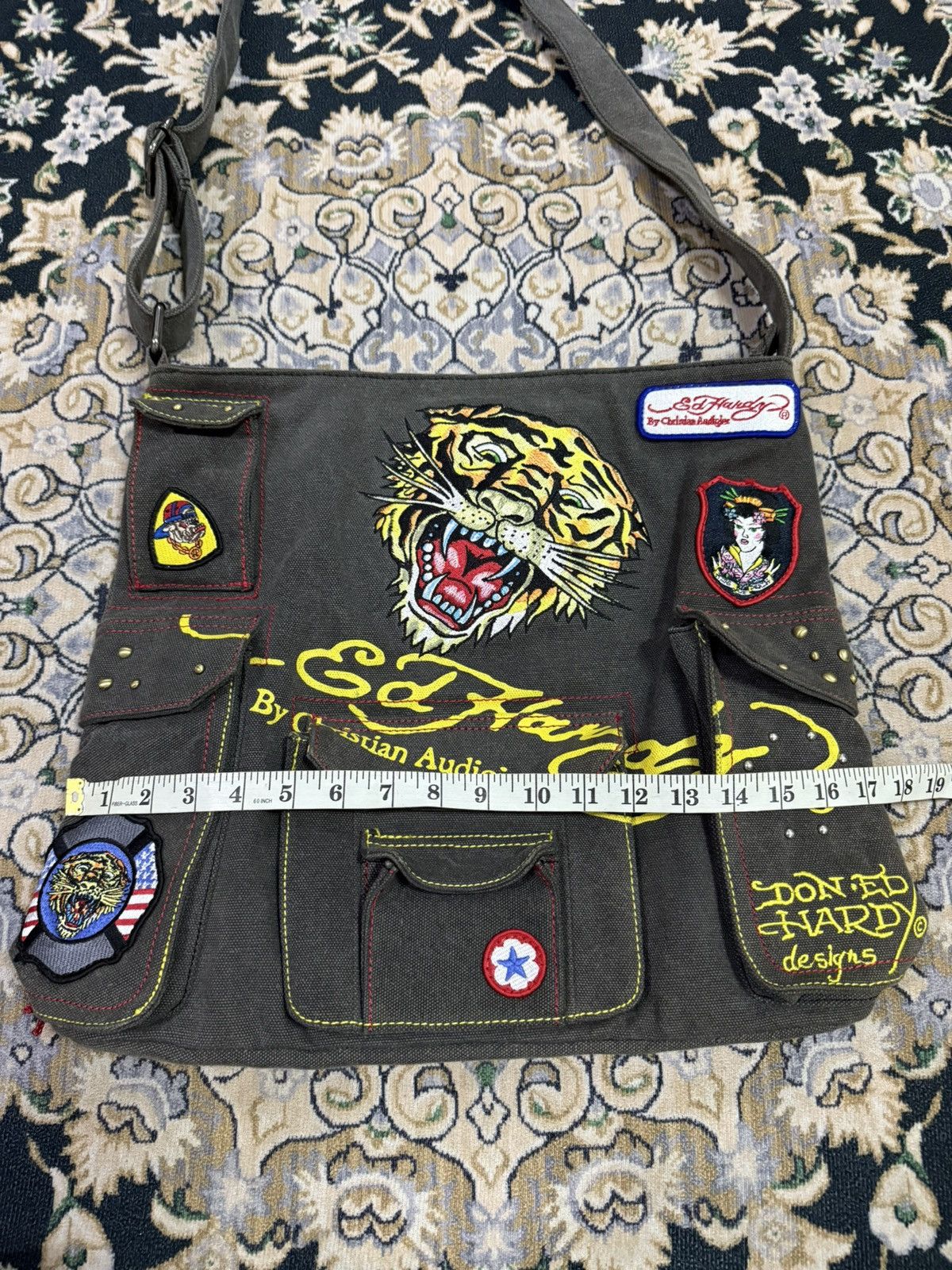 Ed Hardy Rare 2000s Ed hardy canvas Cotton sling bag Size ONE SIZE - 8 Thumbnail