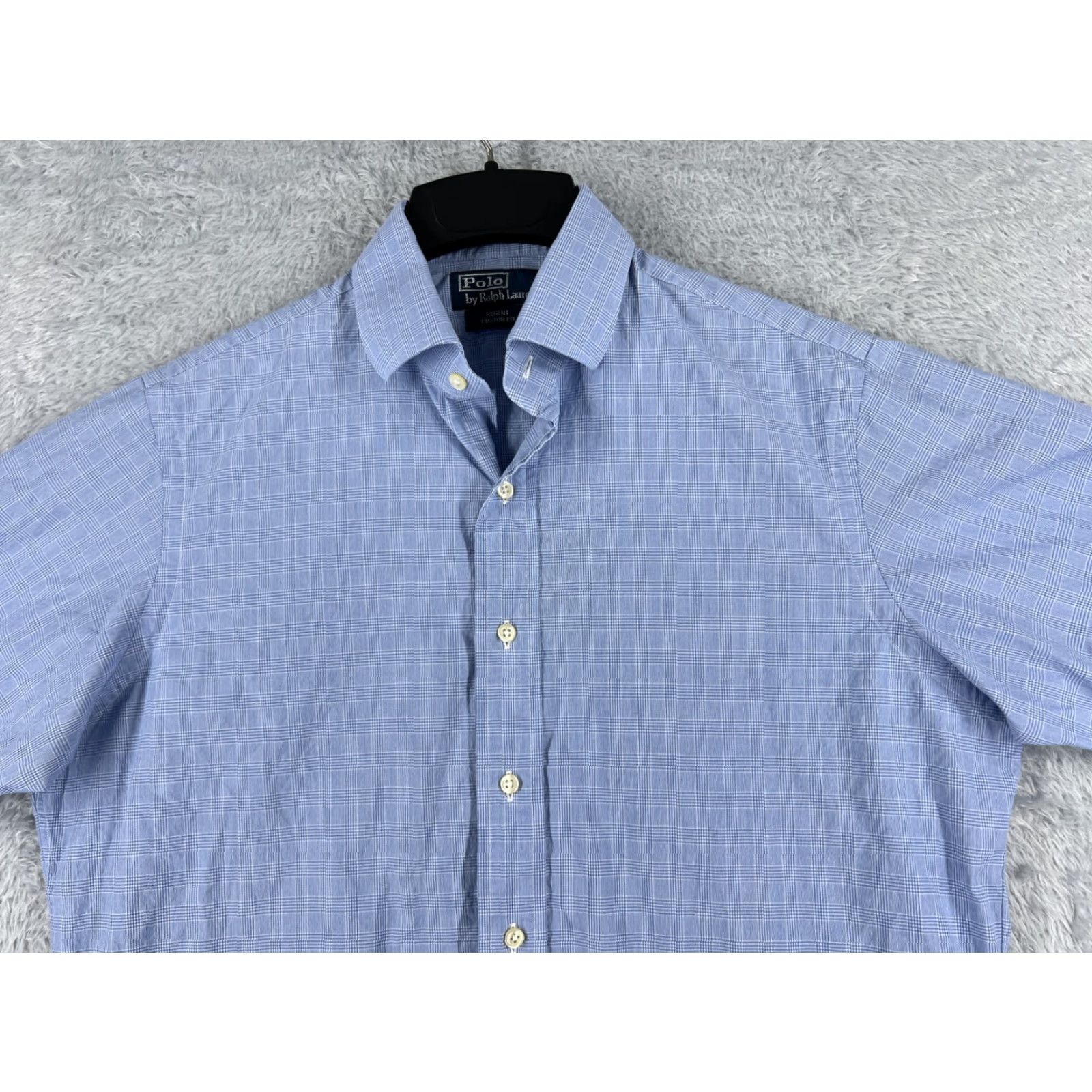 Polo Ralph Lauren VINTAGE Polo Ralph Lauren Button-Up Shirt Adult 16 Blue Plaid Cotton Custom Fit 34-35 Mens Size US L / EU 52-54 / 3 - 4 Thumbnail