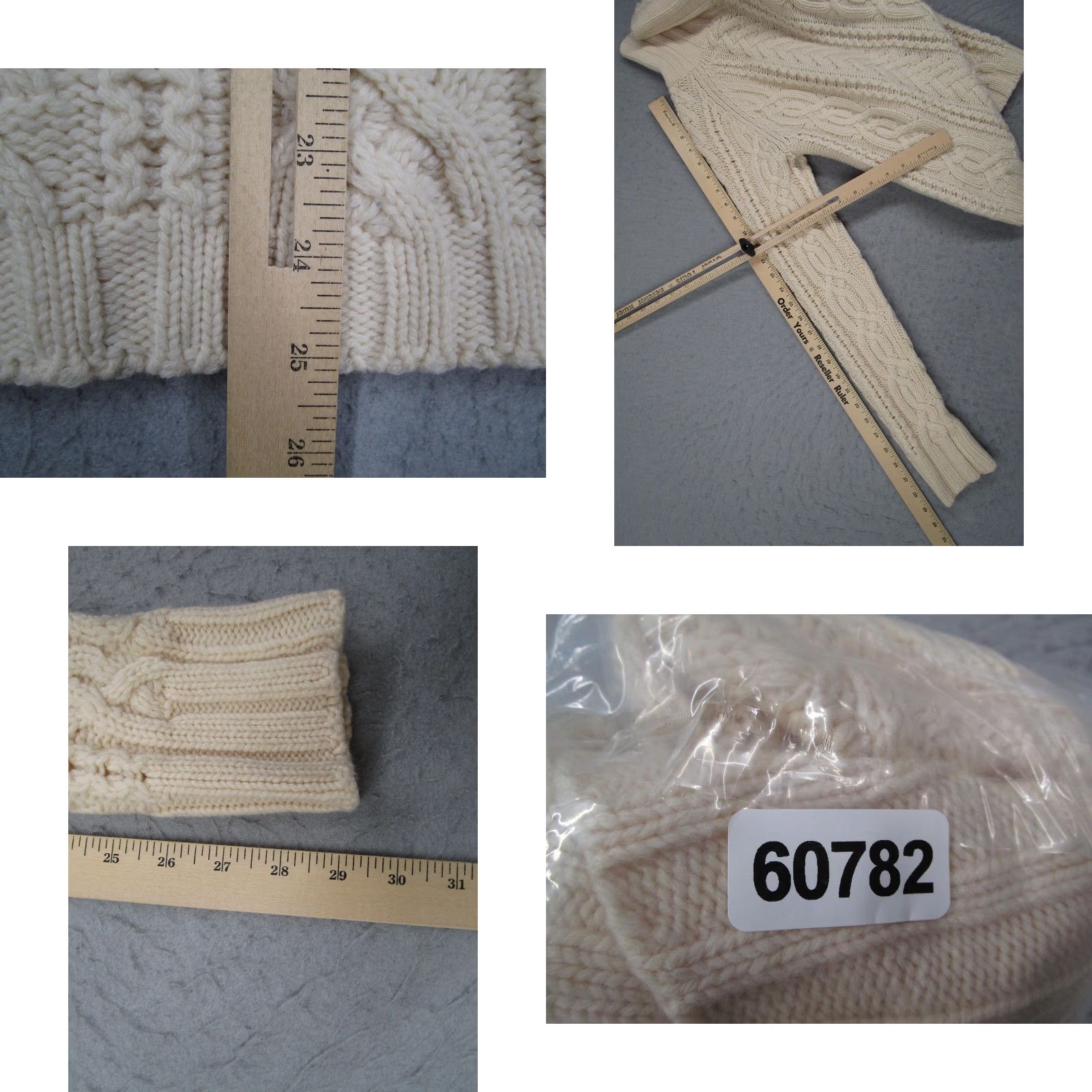 Abercrombie & Fitch VINTAGE Abercrombie & Fitch Sweater Women S White Lambswool Cable Knit Full Zip Size S / US 4 / IT 40 - 8 Thumbnail