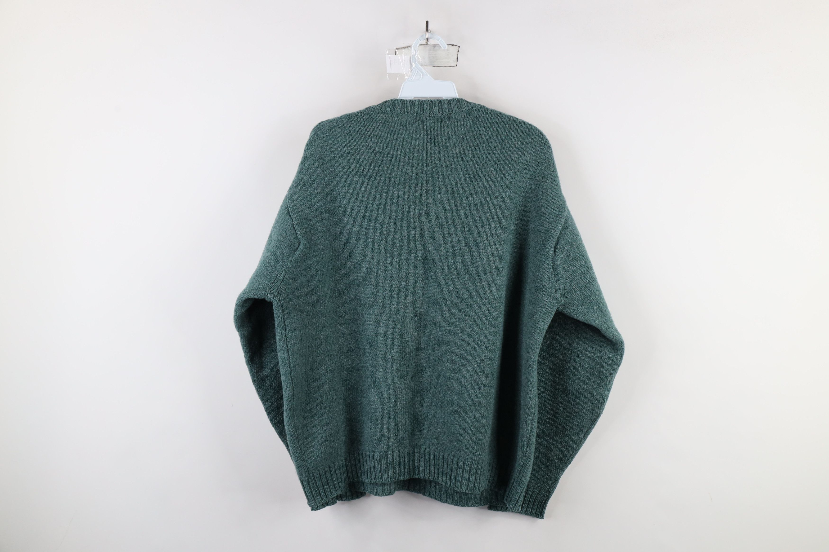 L.L. Bean × Vintage Vintage 90s LL Bean Elbow Patch Wool Knit Sweater Green Size US M / EU 48-50 / 2 - 8 Thumbnail