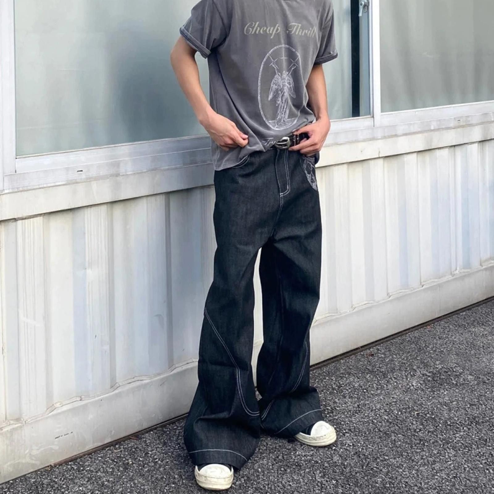 Other Black Wide Leg Denim Jeans, Loose Fit Baggy Jeans Size US 30 / EU 46 - 10 Thumbnail