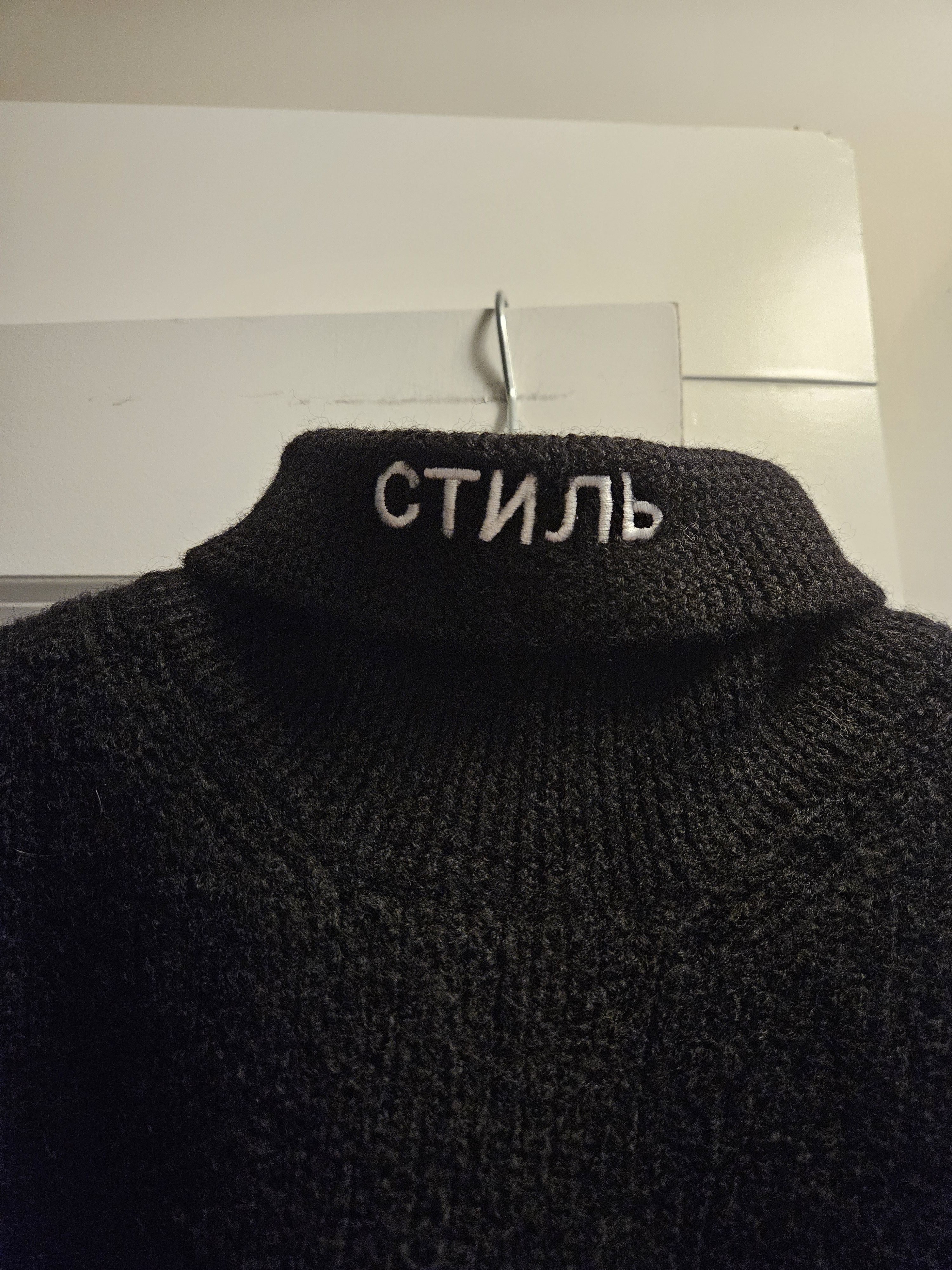 Heron Preston Heron Preston Black СТИЛЬ Thick Turtleneck Cotton Sweater Size US L / EU 52-54 / 3 - 3 Thumbnail