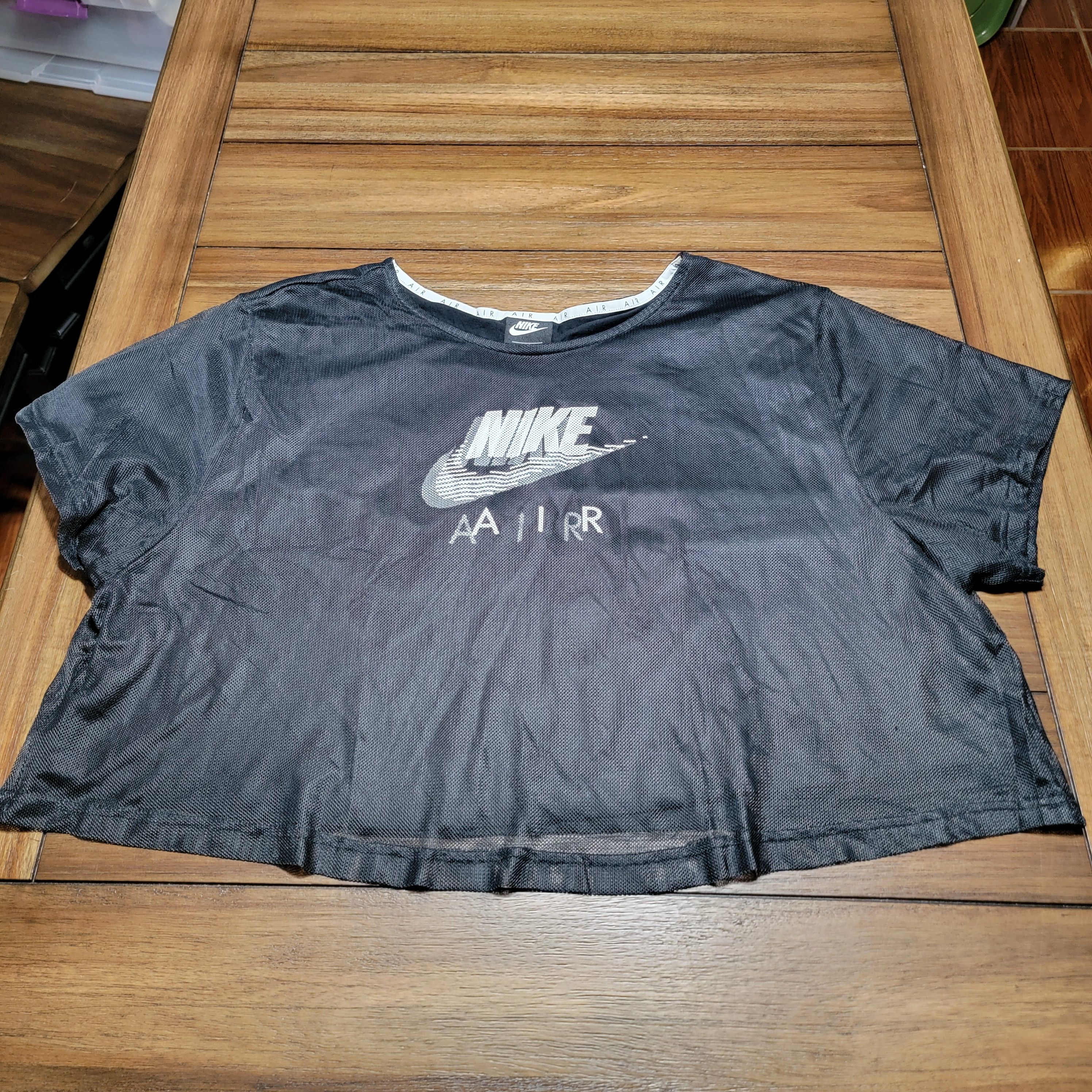 Nike Nike Air SS Black Crop Net Tee - Size 3X Size 3XL / US 20-22 - 1 Thumbnail
