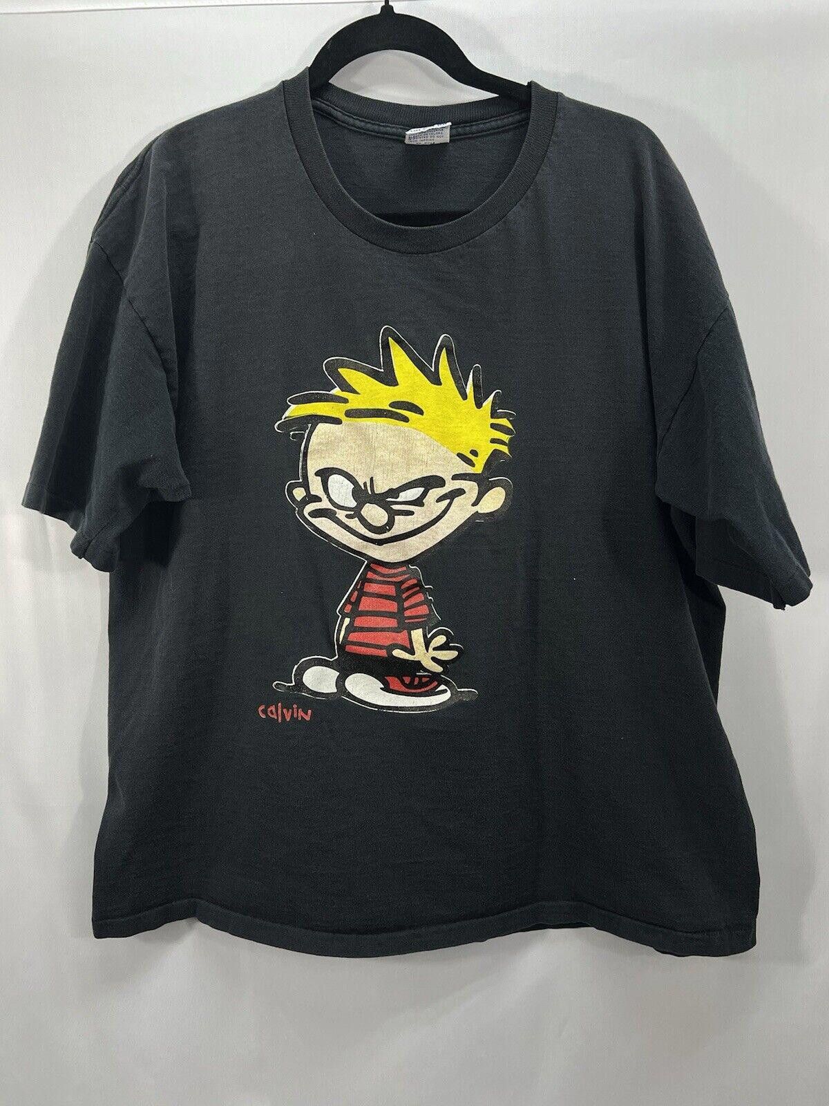 Designer VTG CALVIN & HOBBES, Single Stitch, XL (Mint Condition), #TG Size US XL / EU 56 / 4 - 1 Thumbnail