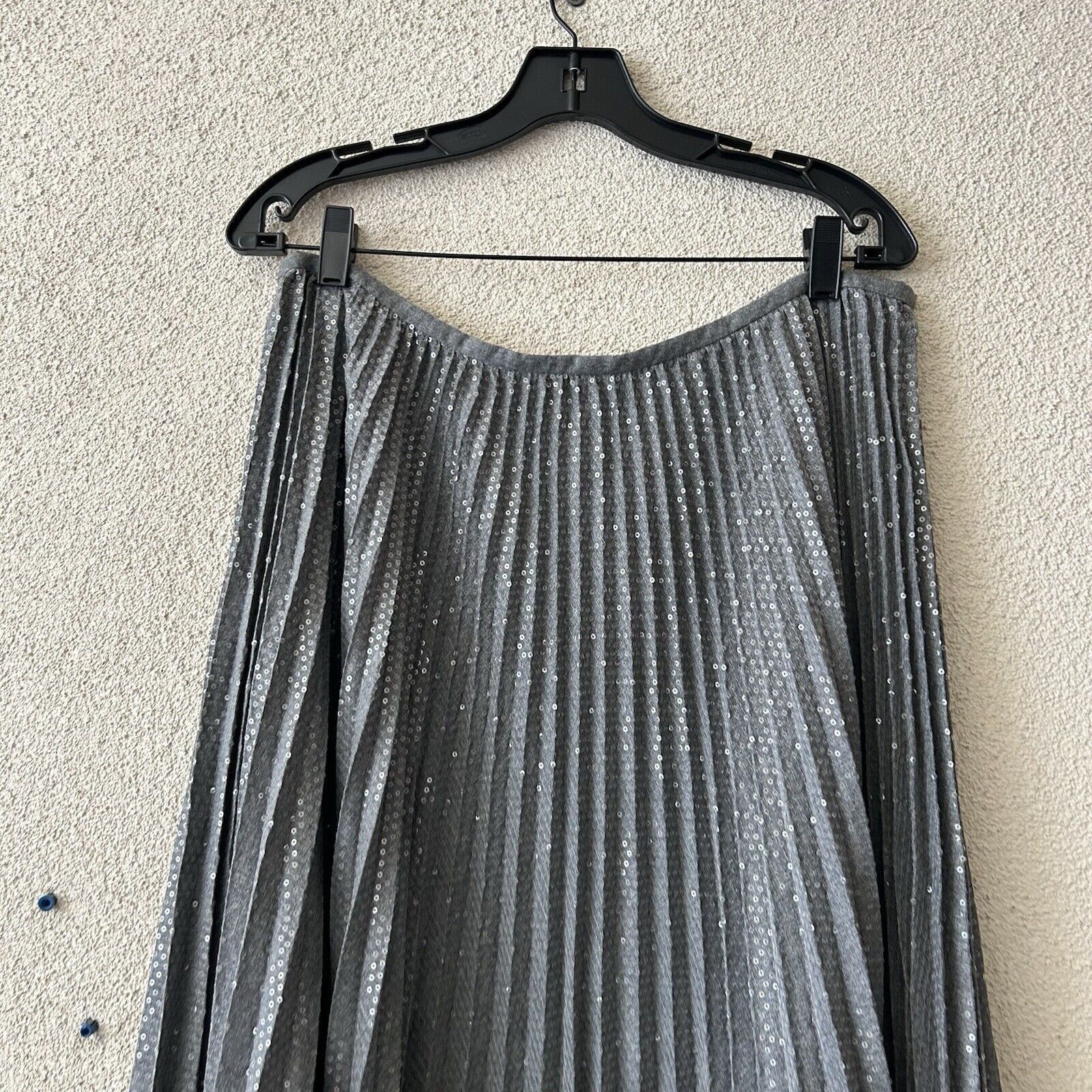 Lafayette 148 Lafayette 148 New York Jahira Pleated Sequin Skirt in Nickel Size 34" / US 12 / IT 48 - 3 Thumbnail