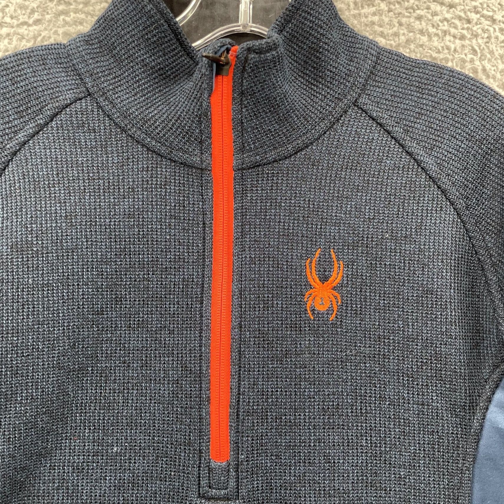 Spyder Spyder Sweater Men's M 1/4 Zip Heavy Knit Tech Performance Gorpcore Blue Solid Long Sleeve Mock Neck 90s Mens Size US M / EU 48-50 / 2 - 2 Thumbnail