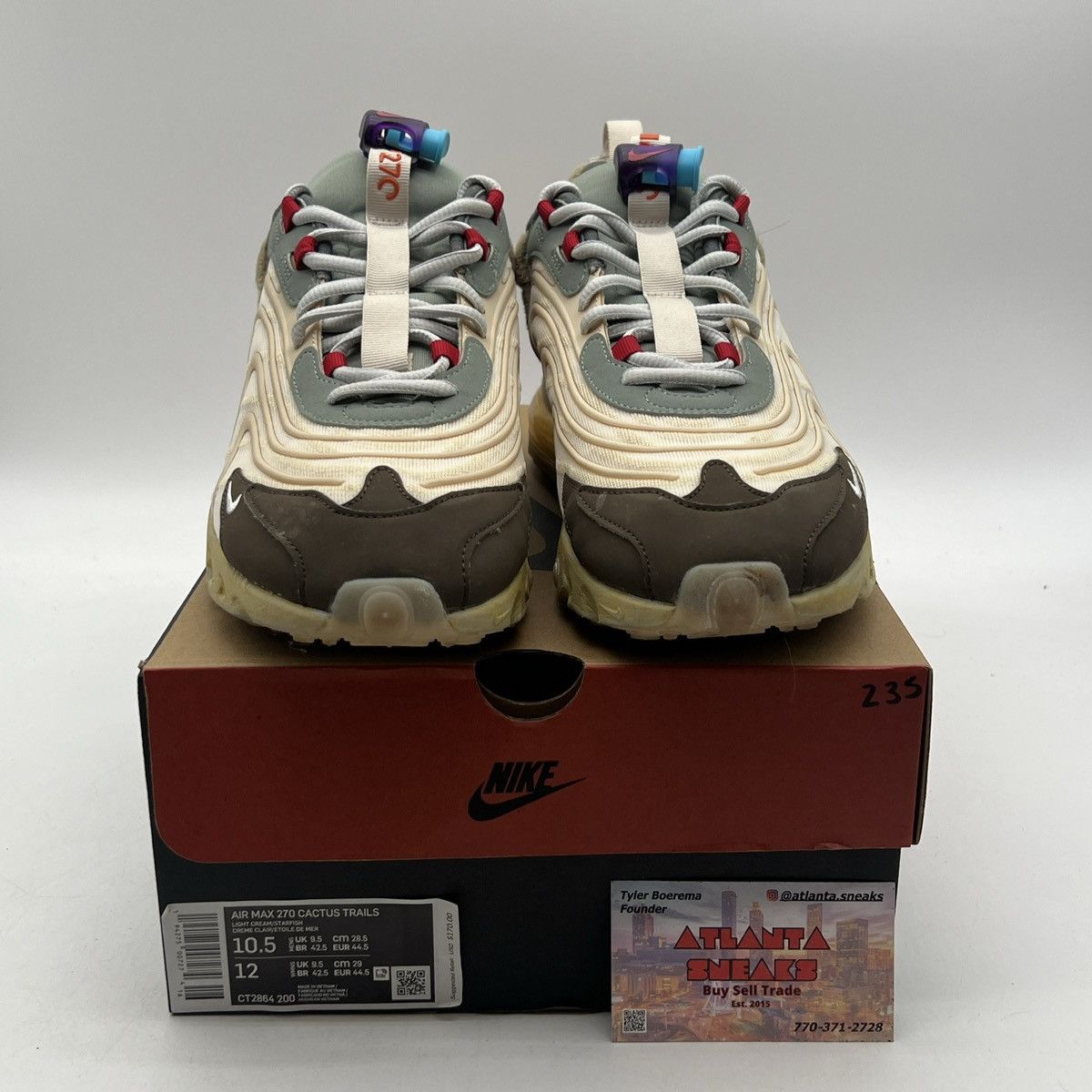 Nike Travis Scott x air max 270 react cactus trails Size US 10.5 / EU 43-44 - 2 Thumbnail
